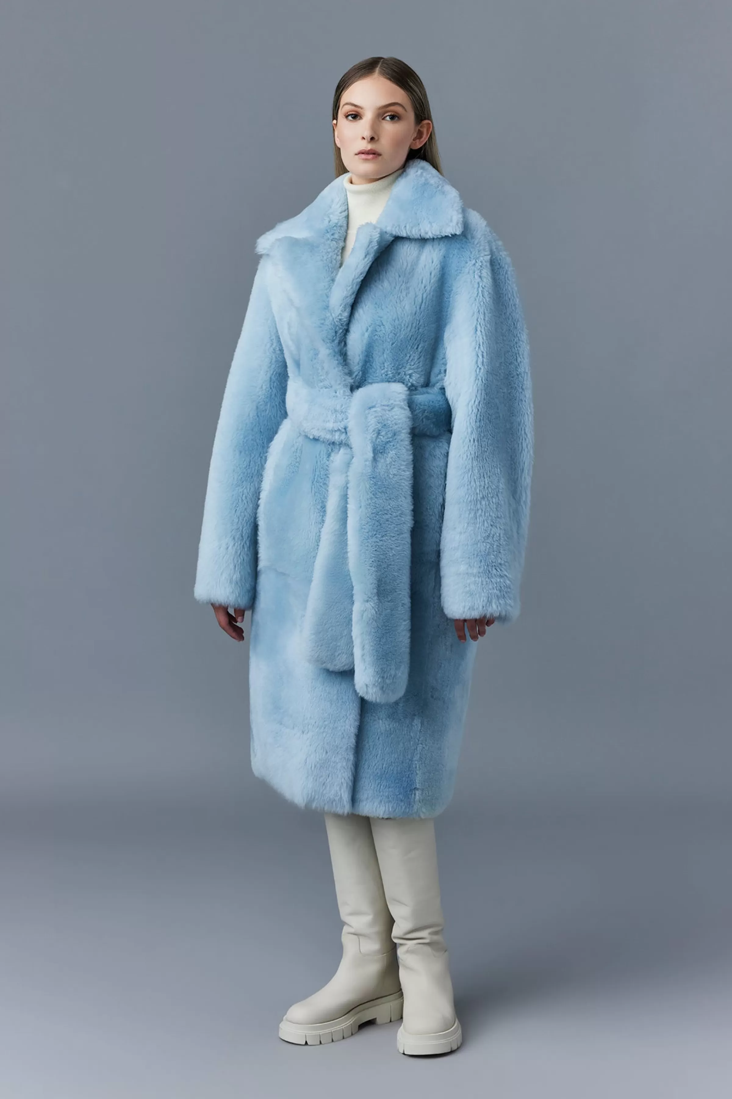 Etienne, Shearling Coat With Belt For Ladies | ® US | Mackage Outlet
