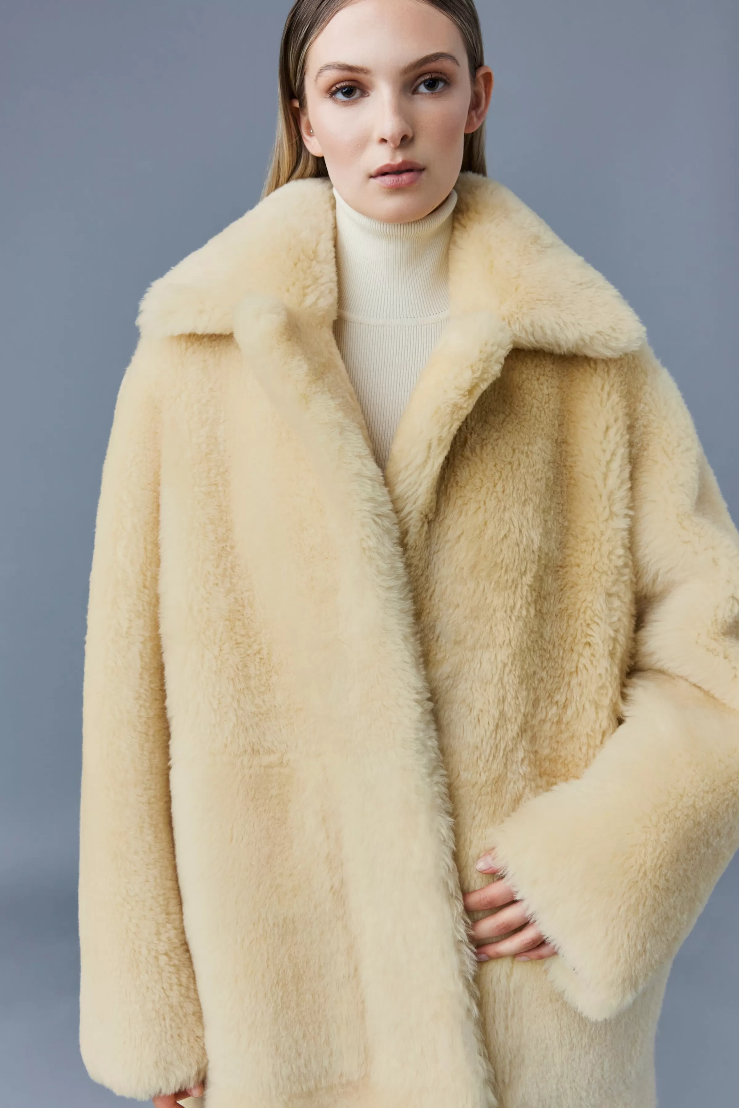 Etienne, Shearling Coat With Belt For Ladies | ® US | Mackage Outlet