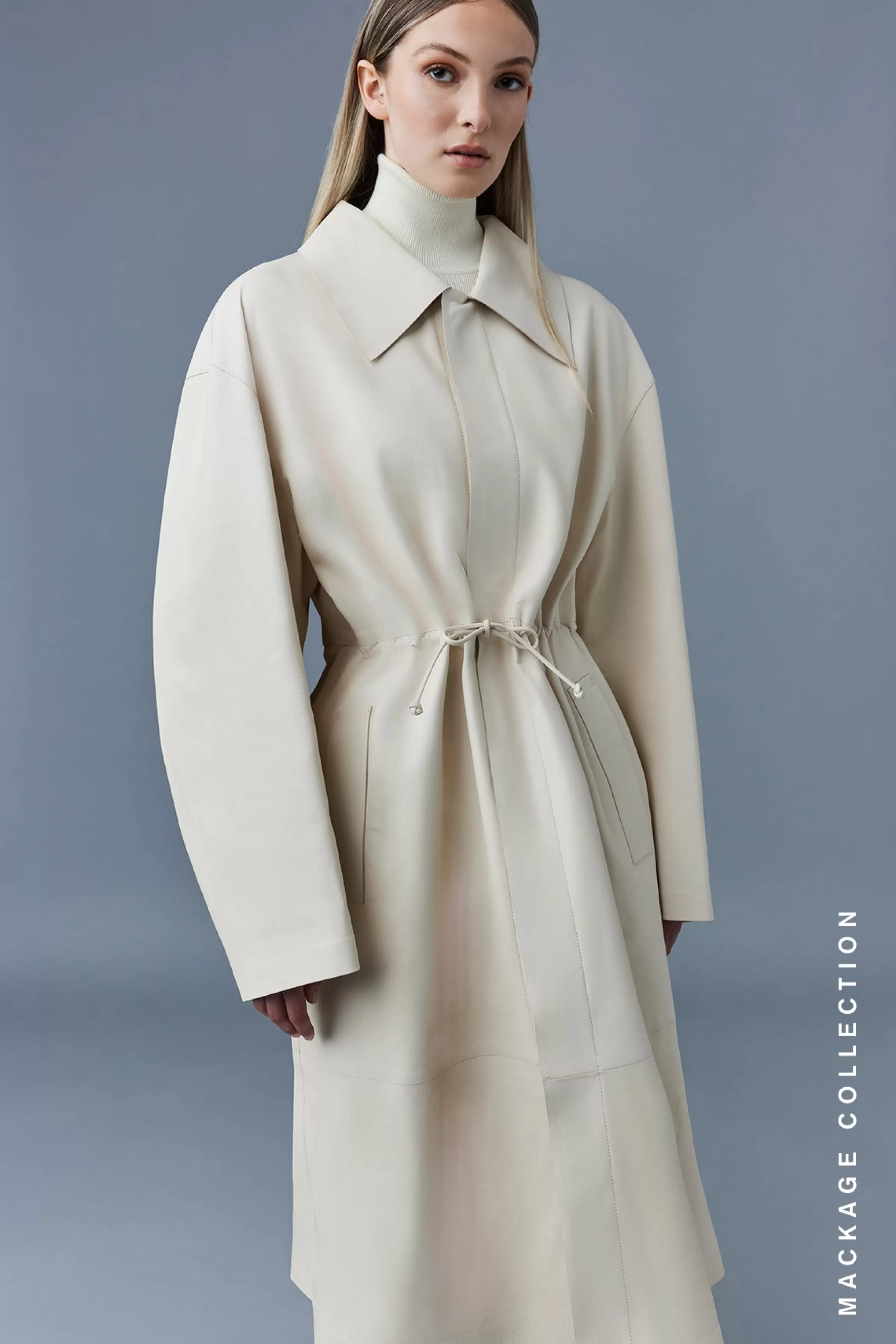 Glory, Calfskin Trench Coat With Waist Drawcord For Ladies | ® US | Mackage Flash Sale
