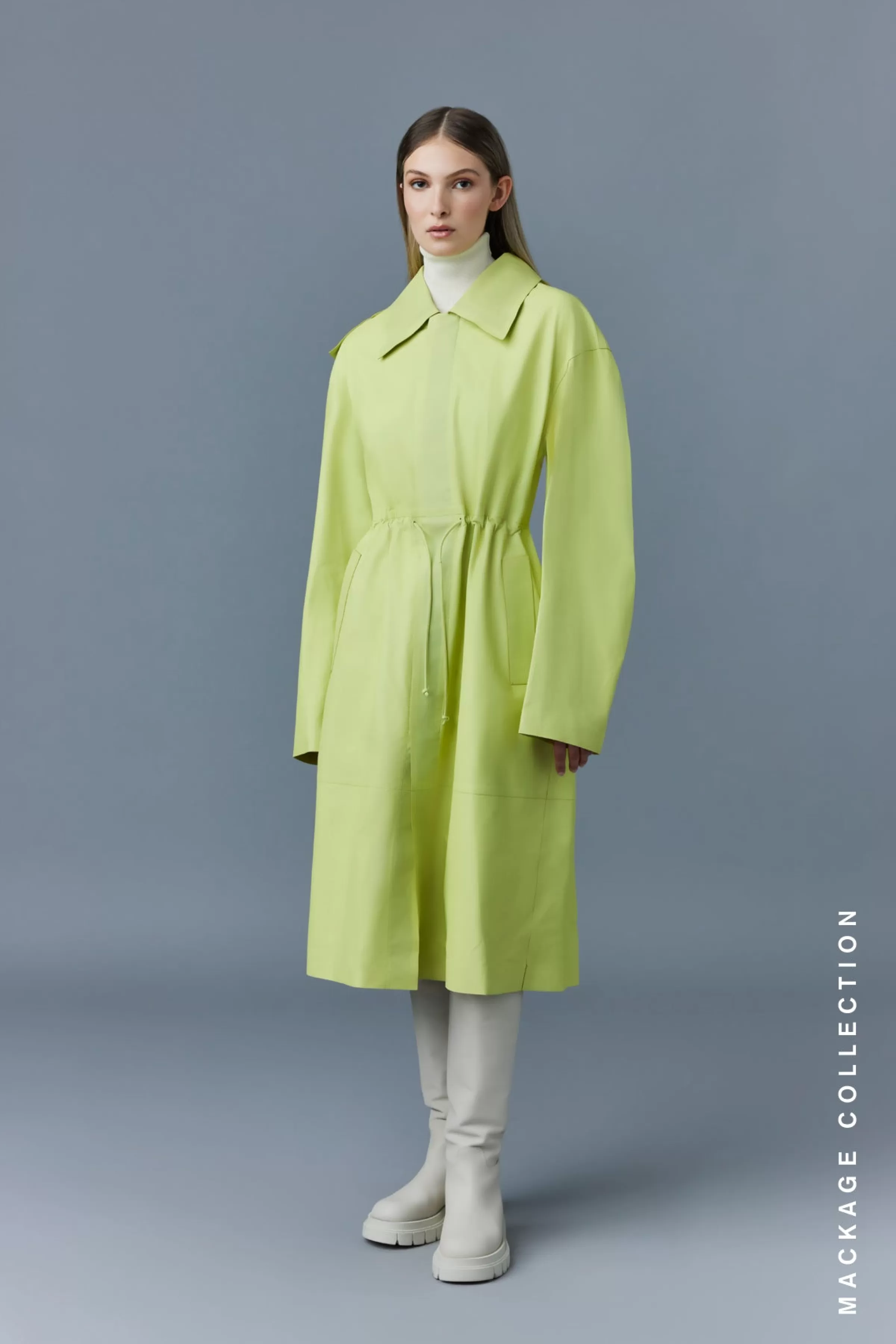Glory, Calfskin Trench Coat With Waist Drawcord For Ladies | ® US | Mackage Online