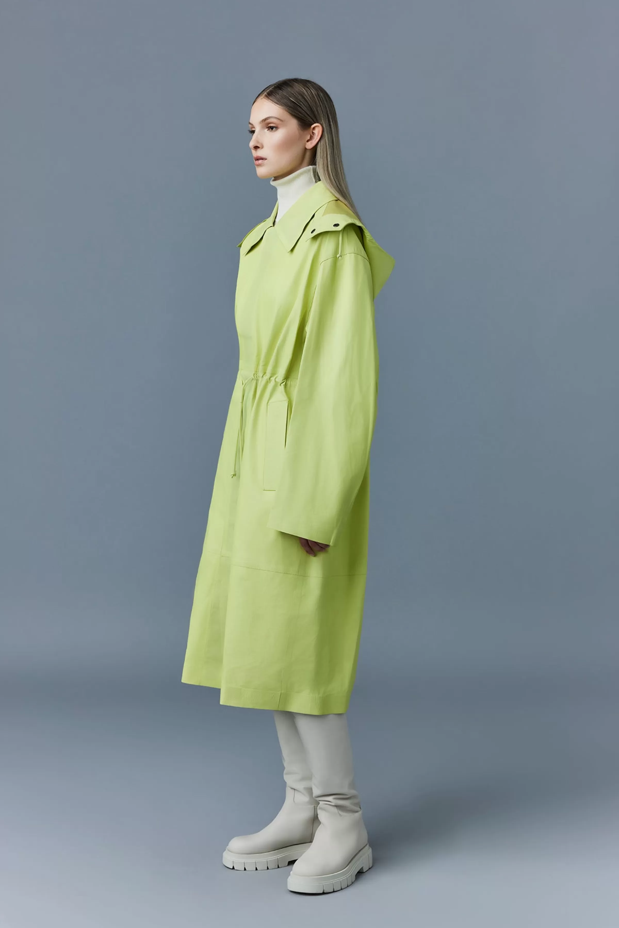 Glory, Calfskin Trench Coat With Waist Drawcord For Ladies | ® US | Mackage Online