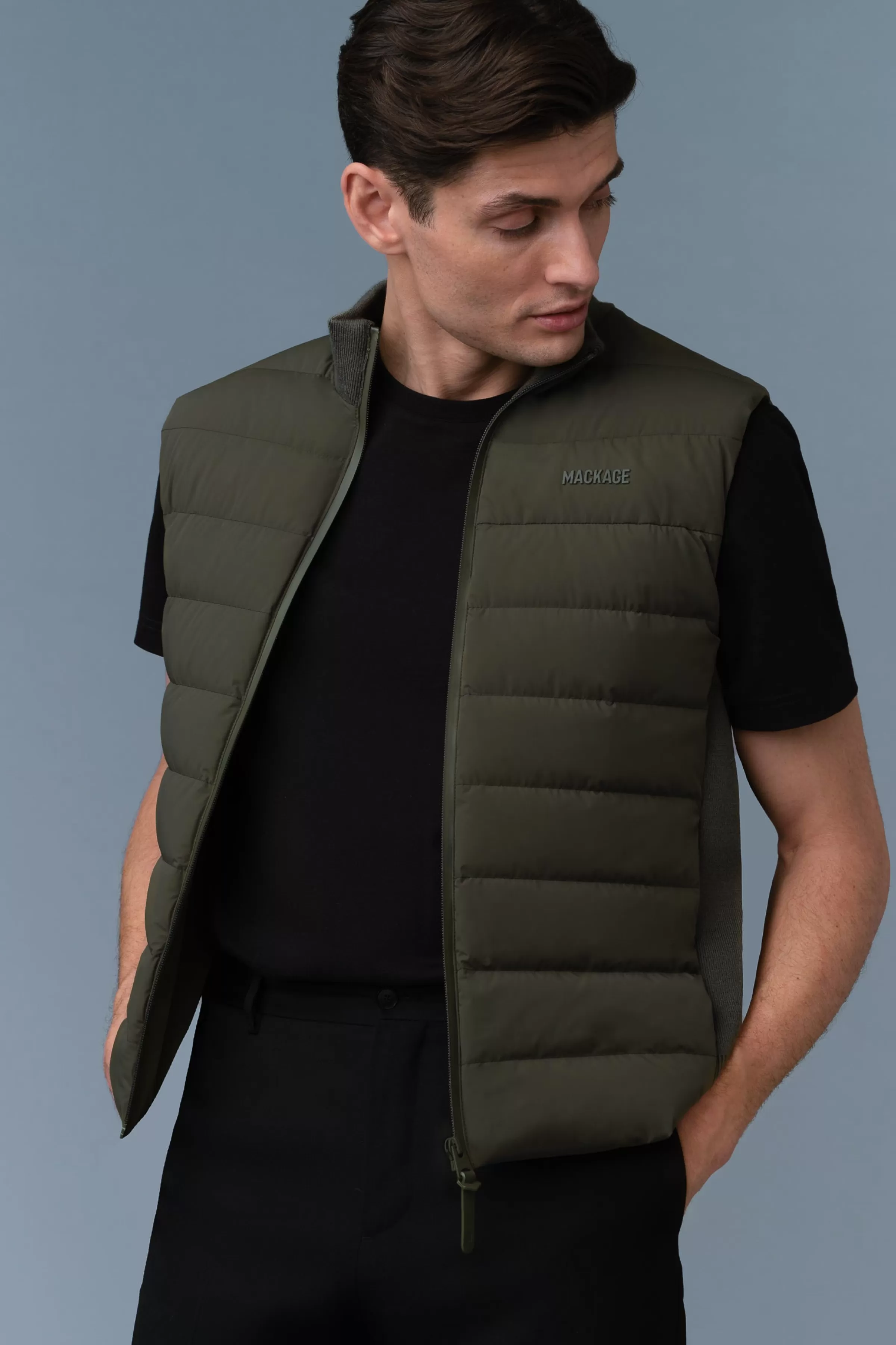 Jacob, Rib Knit Light Down Vest | ® US | Mackage Online