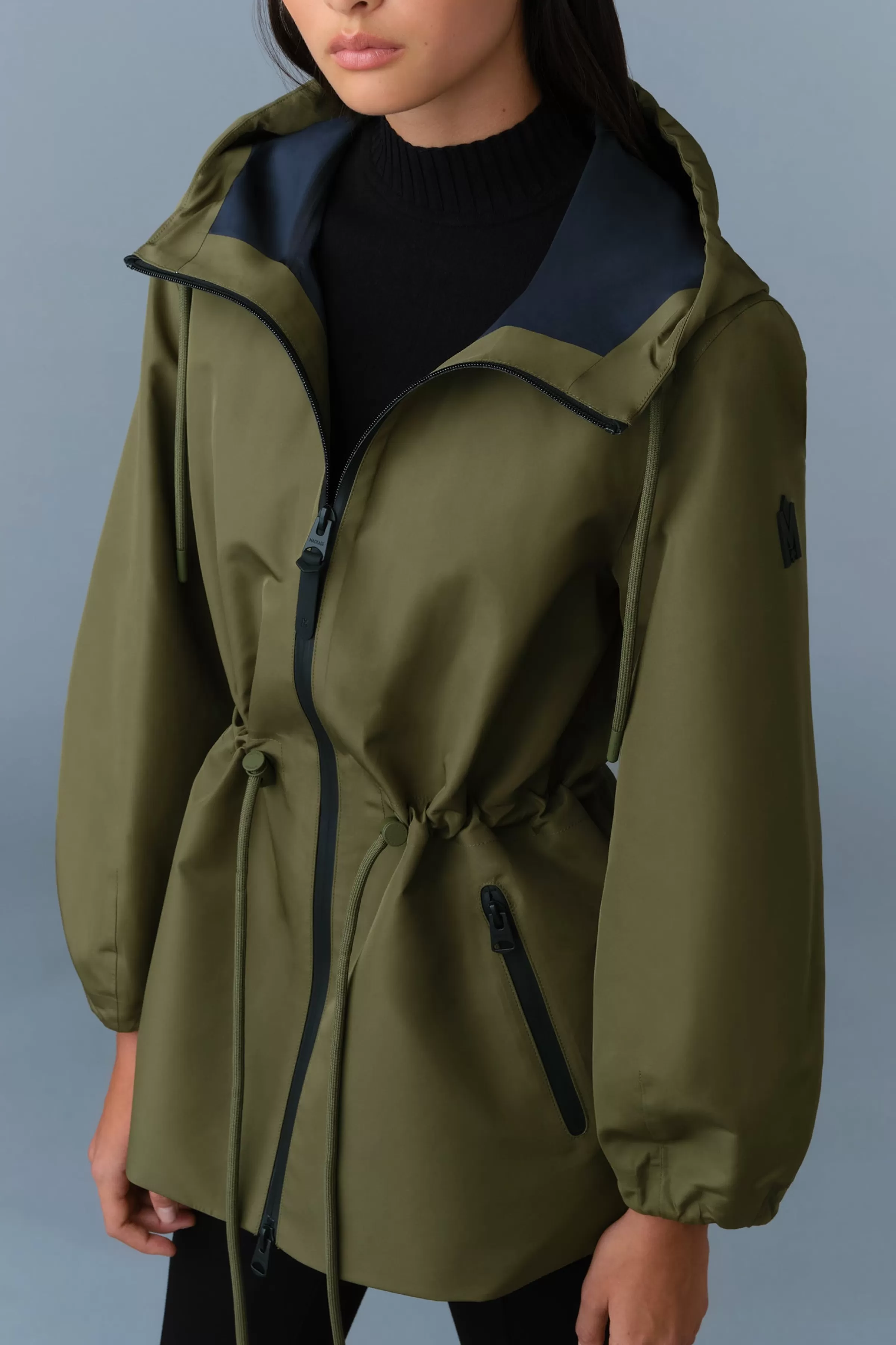 Kalea, Technical Rain Jacket With Drawcord Waist | ® US | Mackage Shop