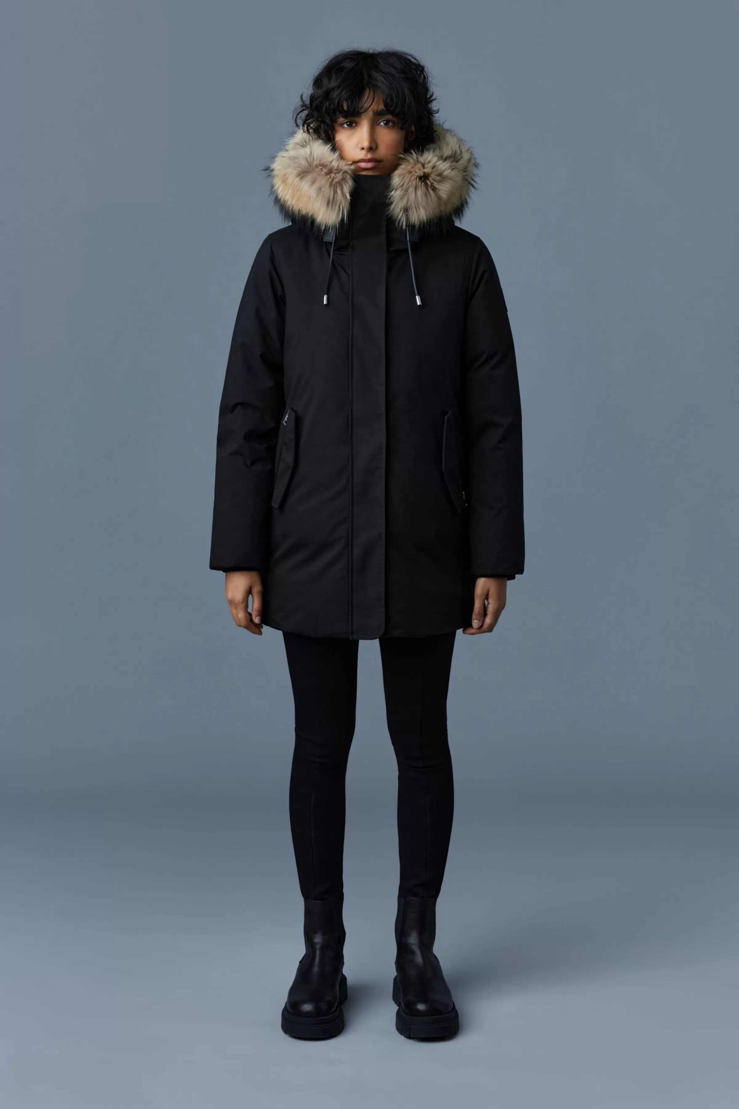 Kinslee, 2-in-1 Oversized Down Parka With Bib And Natural Fur For Ladies | ® US | Mackage Outlet