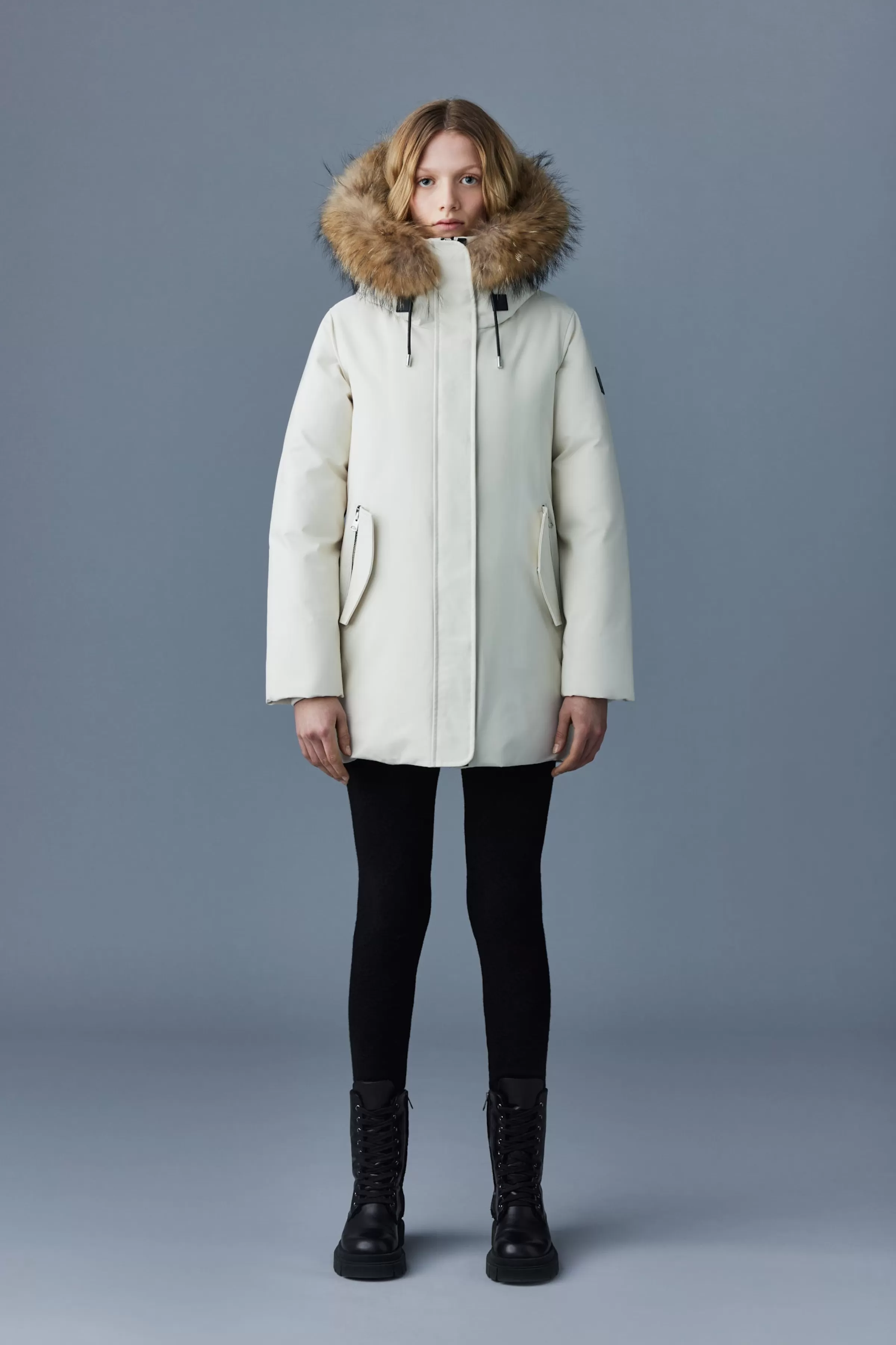 Kinslee, 2-in-1 Oversized Down Parka With Bib And Natural Fur For Ladies | ® US | Mackage Outlet