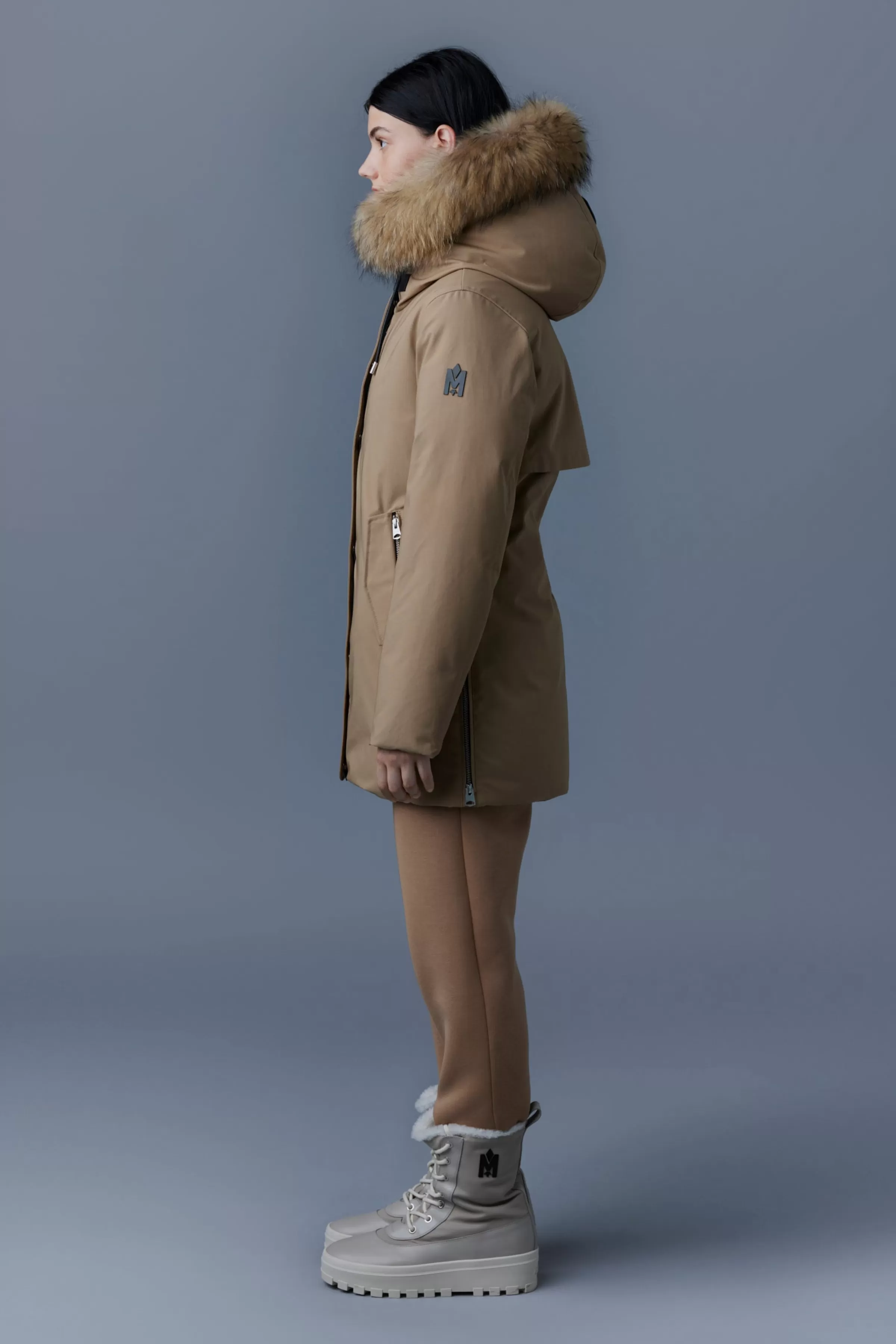 Kinslee, 2-in-1 Oversized Down Parka With Bib And Natural Fur For Ladies | ® US | Mackage Outlet