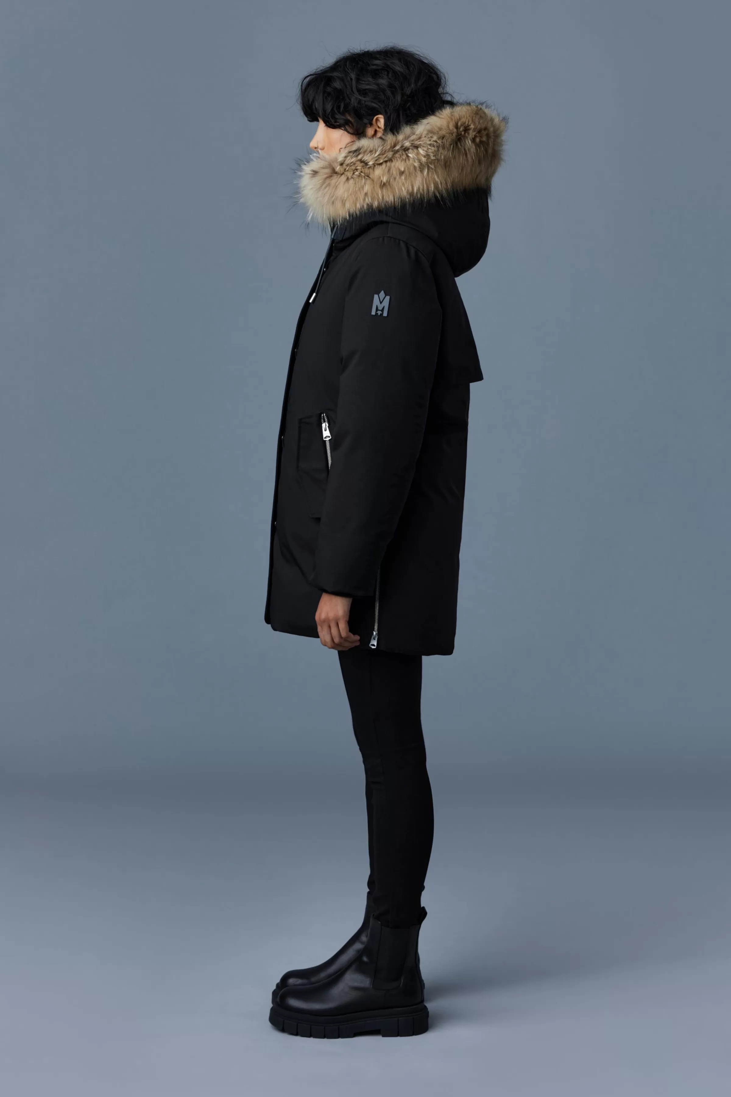 Kinslee, 2-in-1 Oversized Down Parka With Bib And Natural Fur For Ladies | ® US | Mackage Outlet