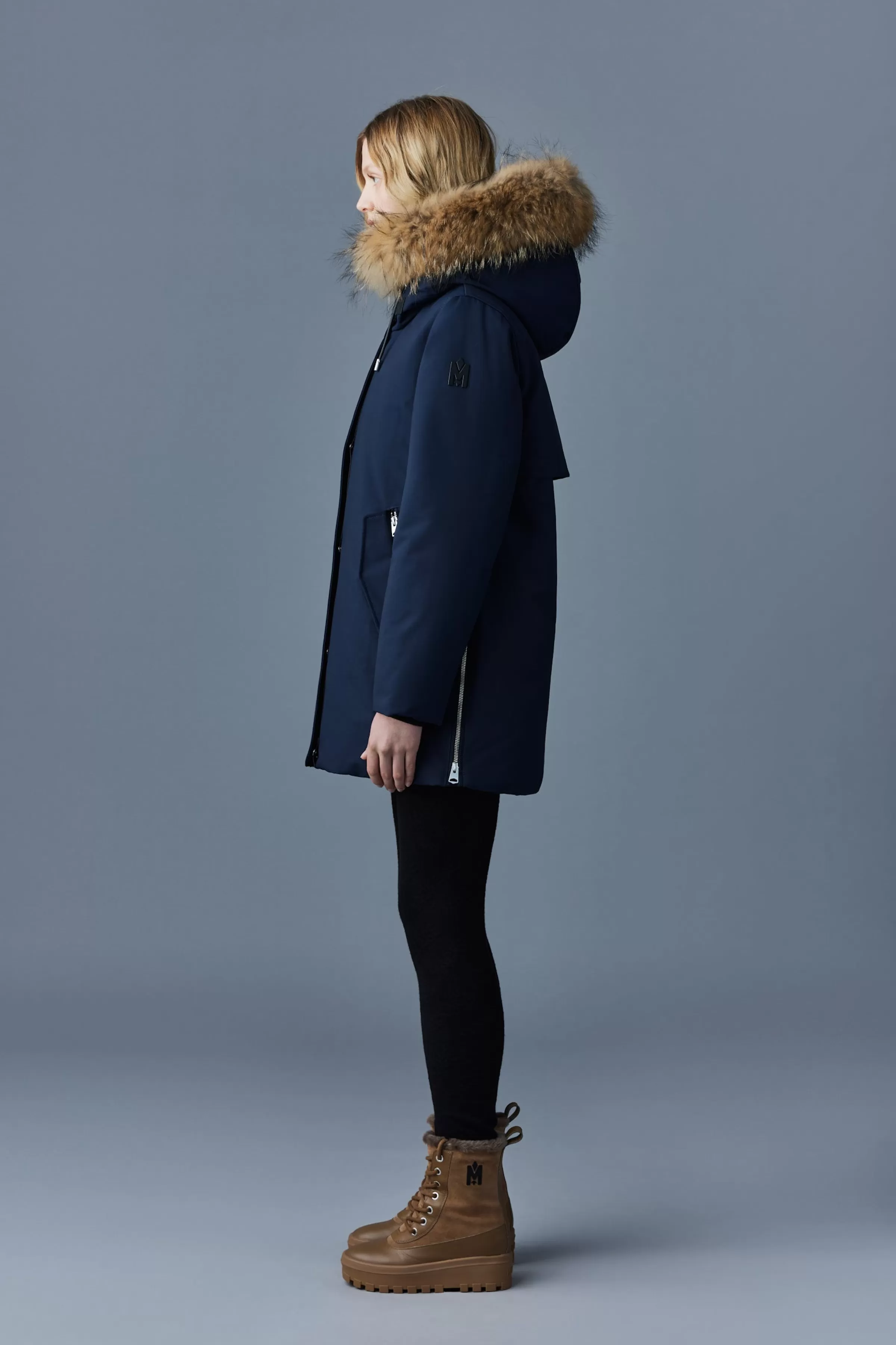 Kinslee, 2-in-1 Oversized Down Parka With Bib And Natural Fur For Ladies | ® US | Mackage Outlet