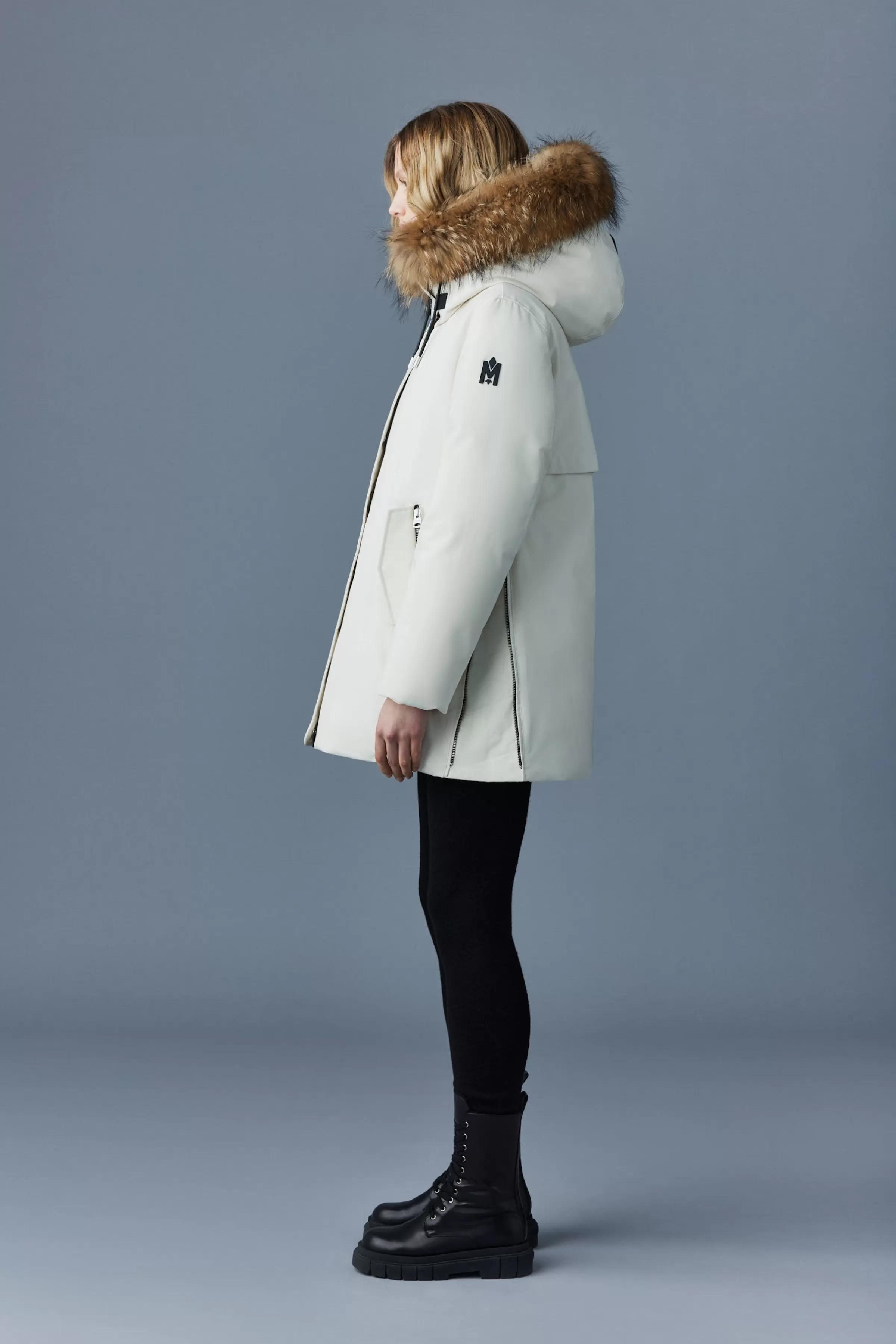 Kinslee, 2-in-1 Oversized Down Parka With Bib And Natural Fur For Ladies | ® US | Mackage Outlet