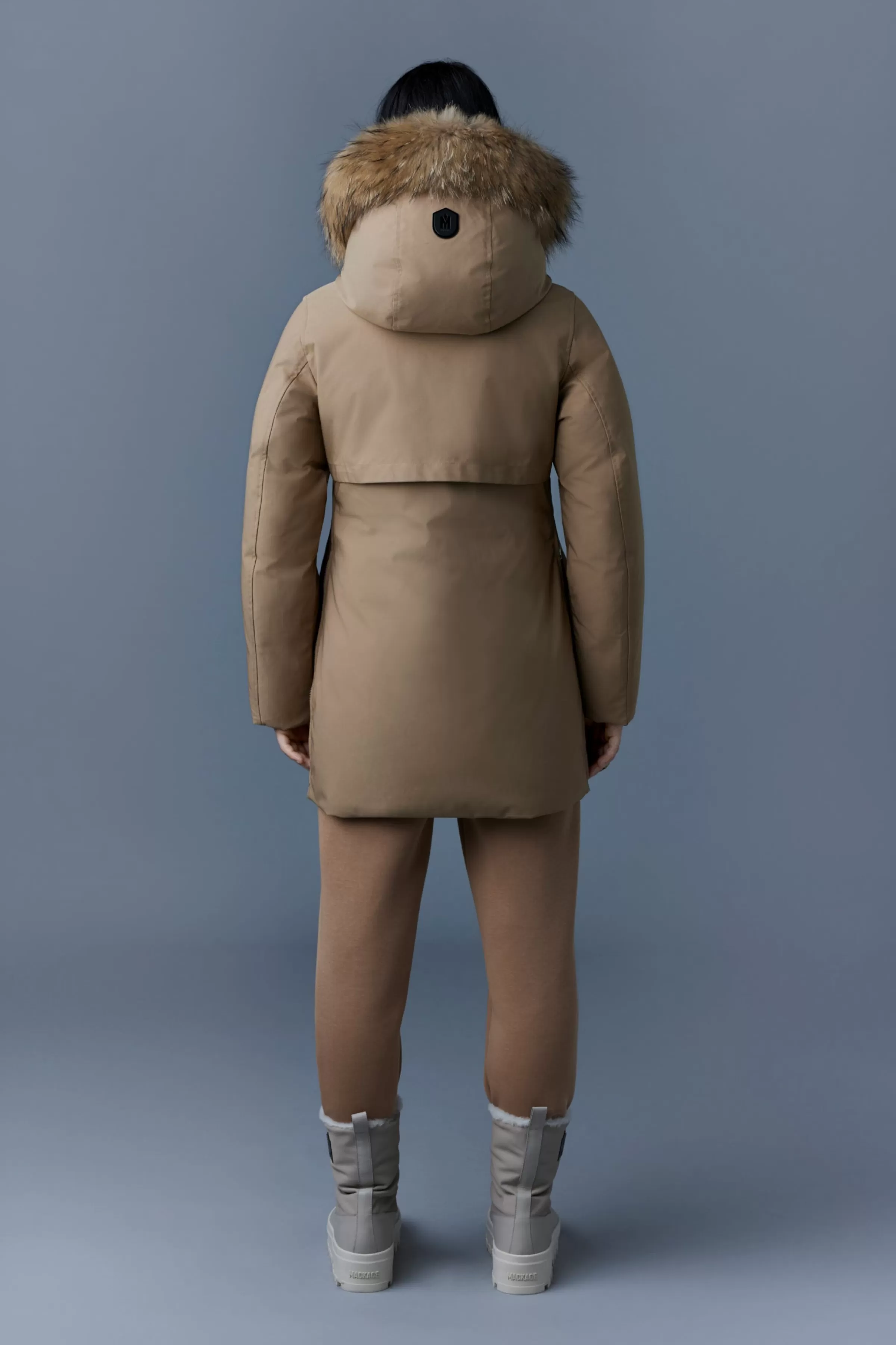 Kinslee, 2-in-1 Oversized Down Parka With Bib And Natural Fur For Ladies | ® US | Mackage Outlet