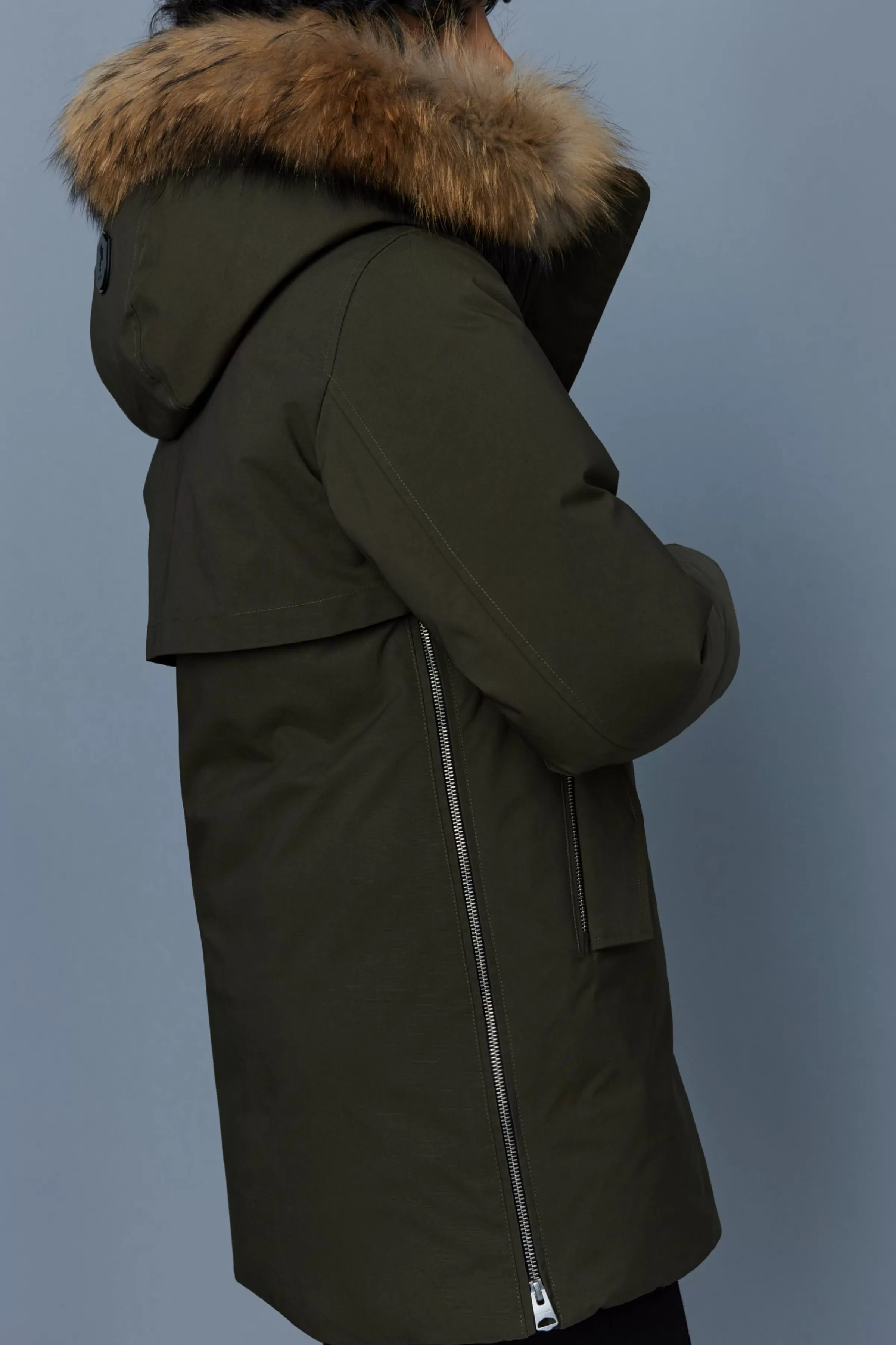 Kinslee, 2-in-1 Oversized Down Parka With Bib And Natural Fur For Ladies | ® US | Mackage Outlet