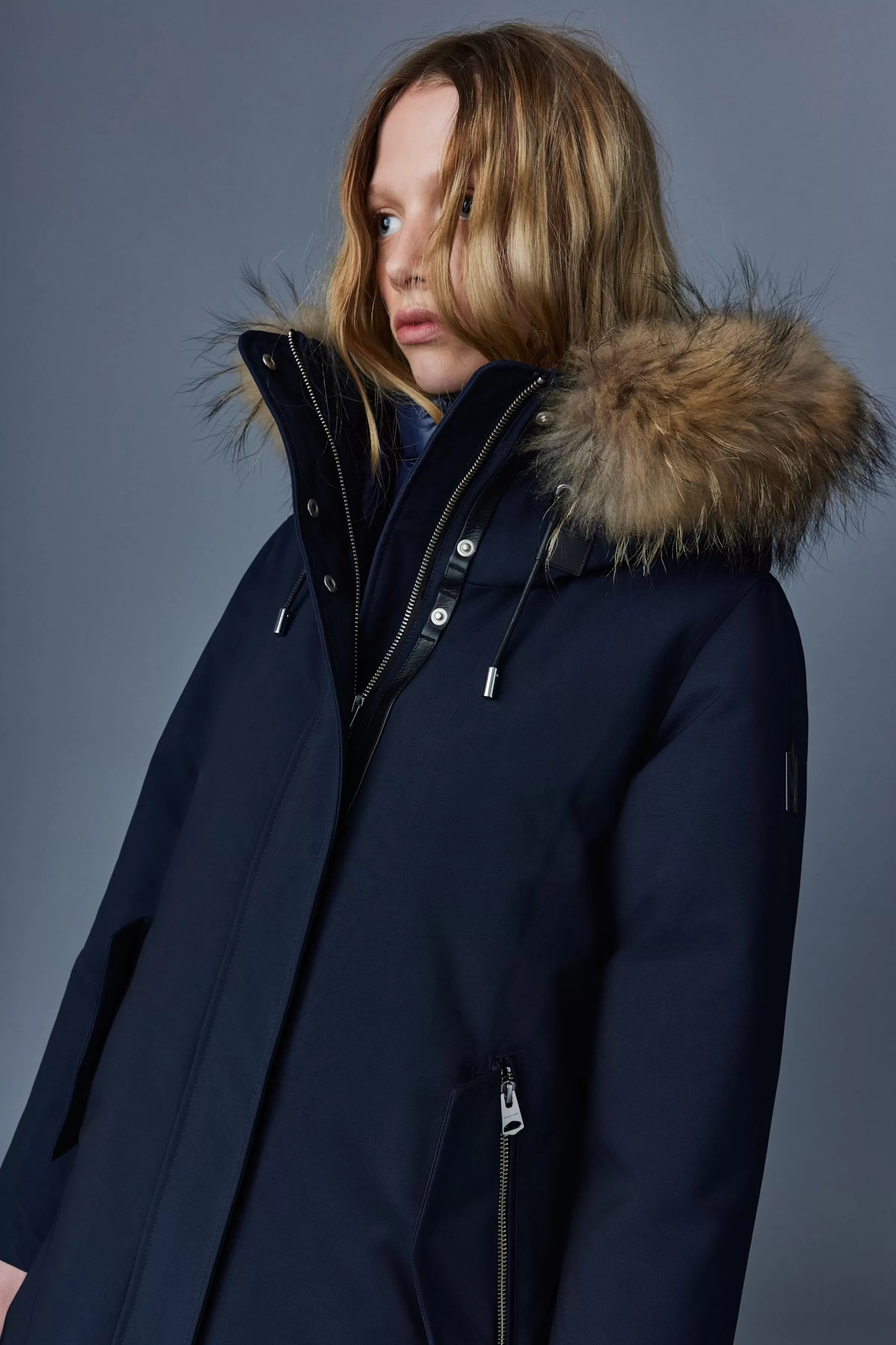 Kinslee, 2-in-1 Oversized Down Parka With Bib And Natural Fur For Ladies | ® US | Mackage Outlet