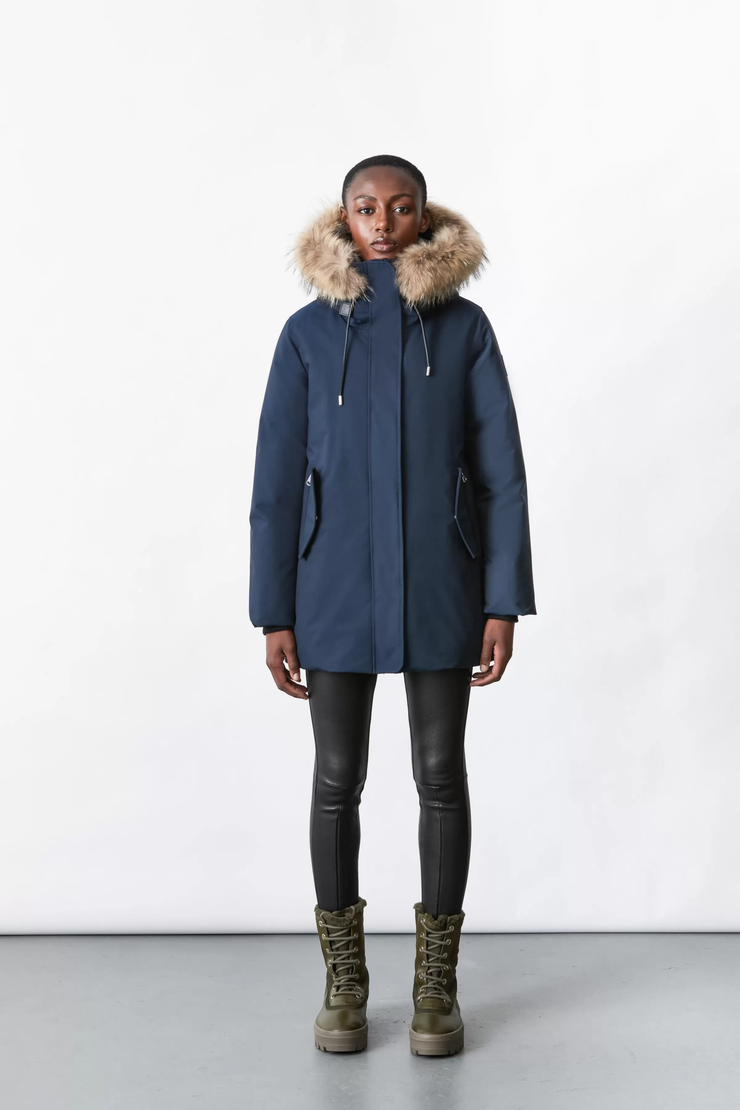 Kinslee, 2-in-1 Oversized Down Parka With Bib And Natural Fur For Ladies | ® US | Mackage Outlet
