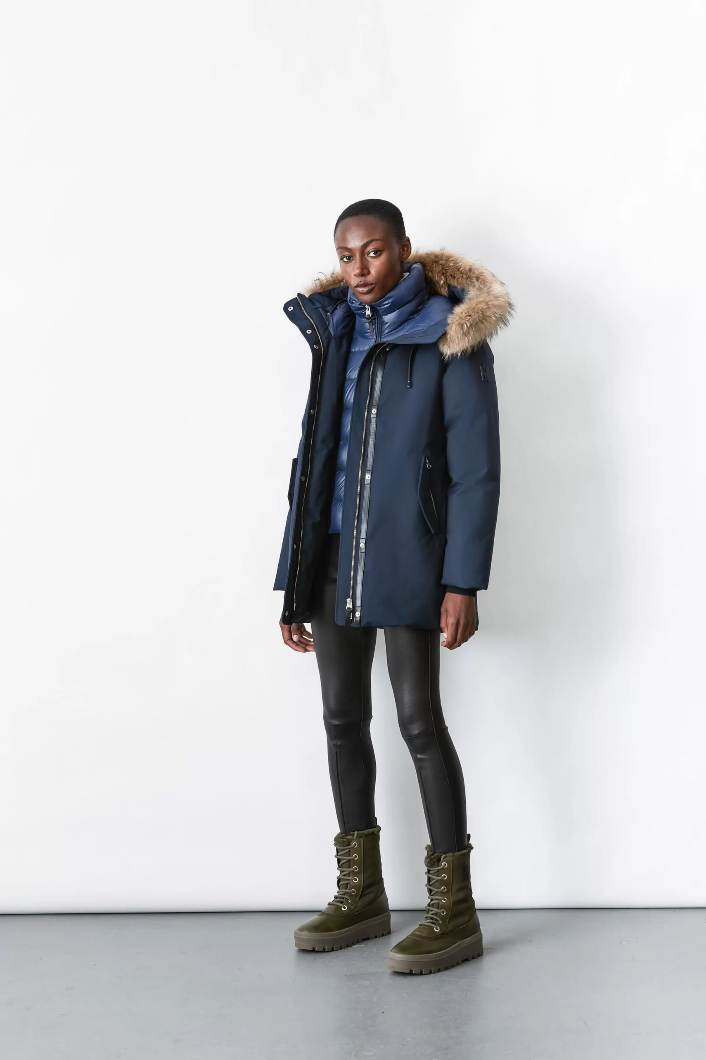Kinslee, 2-in-1 Oversized Down Parka With Bib And Natural Fur For Ladies | ® US | Mackage Outlet
