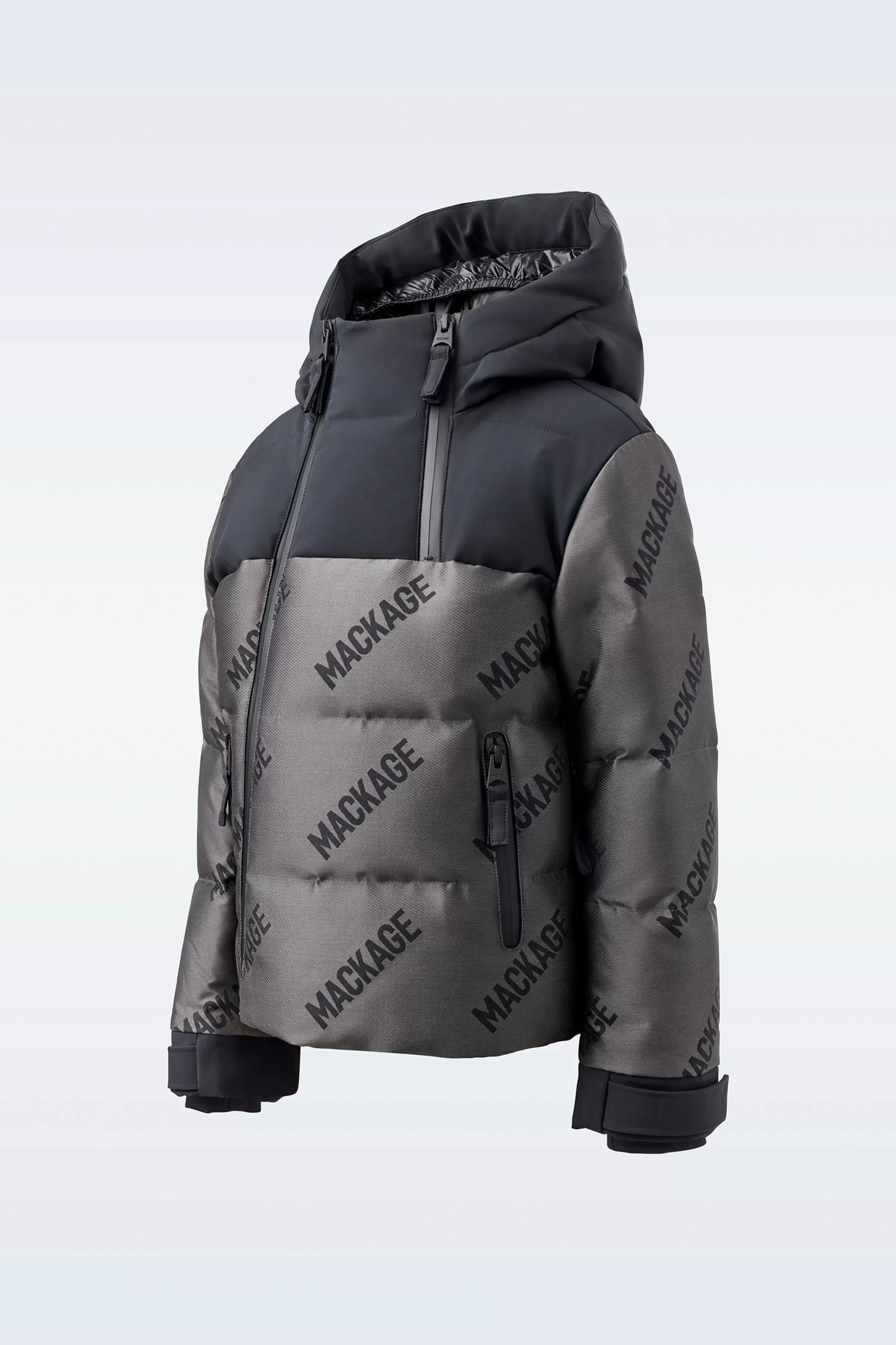 Leland, Down Ski Jacket With Jacquard Logo Pattern Throughout For Kids (8-14 Years) | ® US | Mackage Store