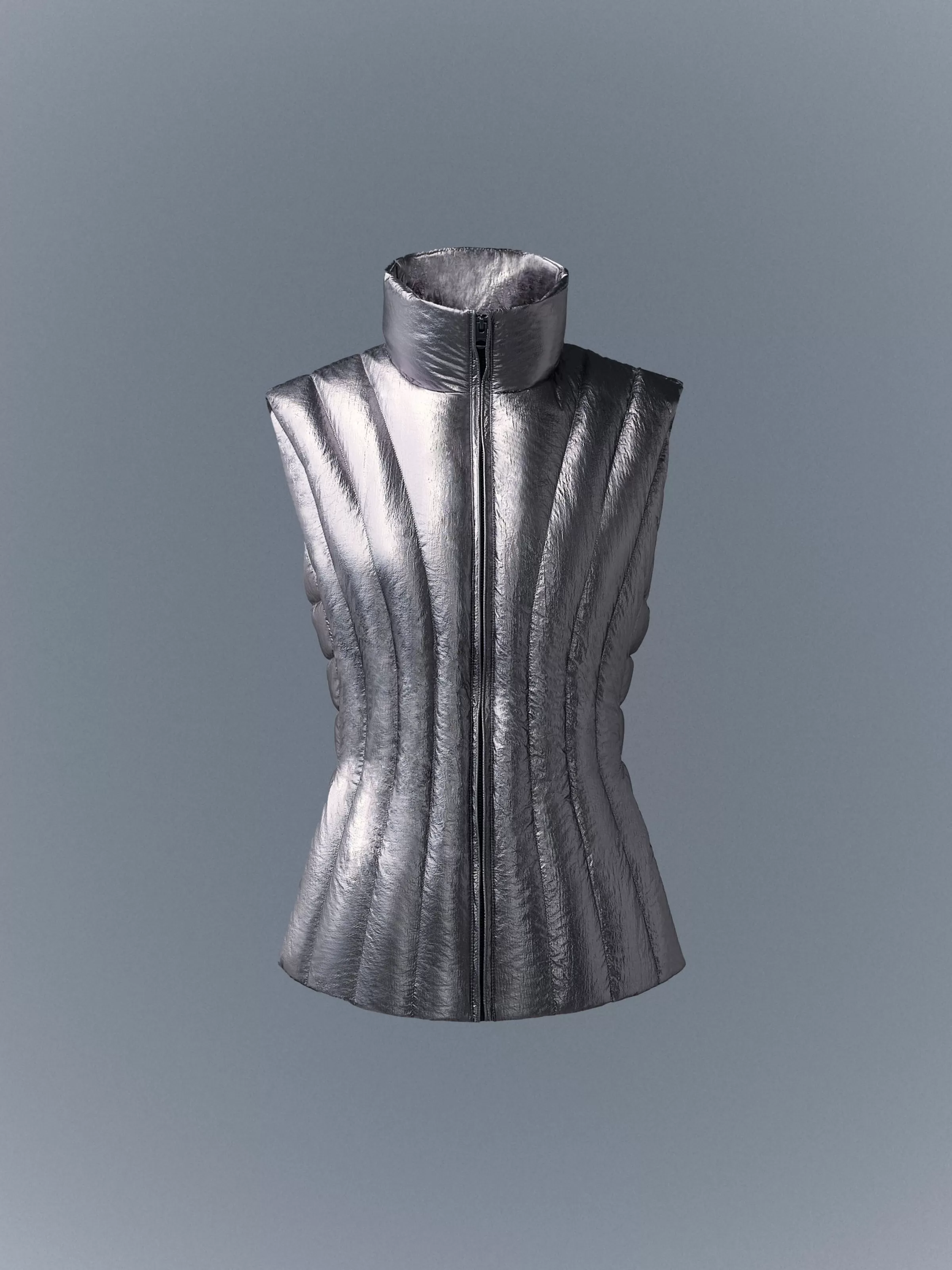 Lilyan-M, Metallic Laminate Light Down Vest | ® US | Mackage Sale