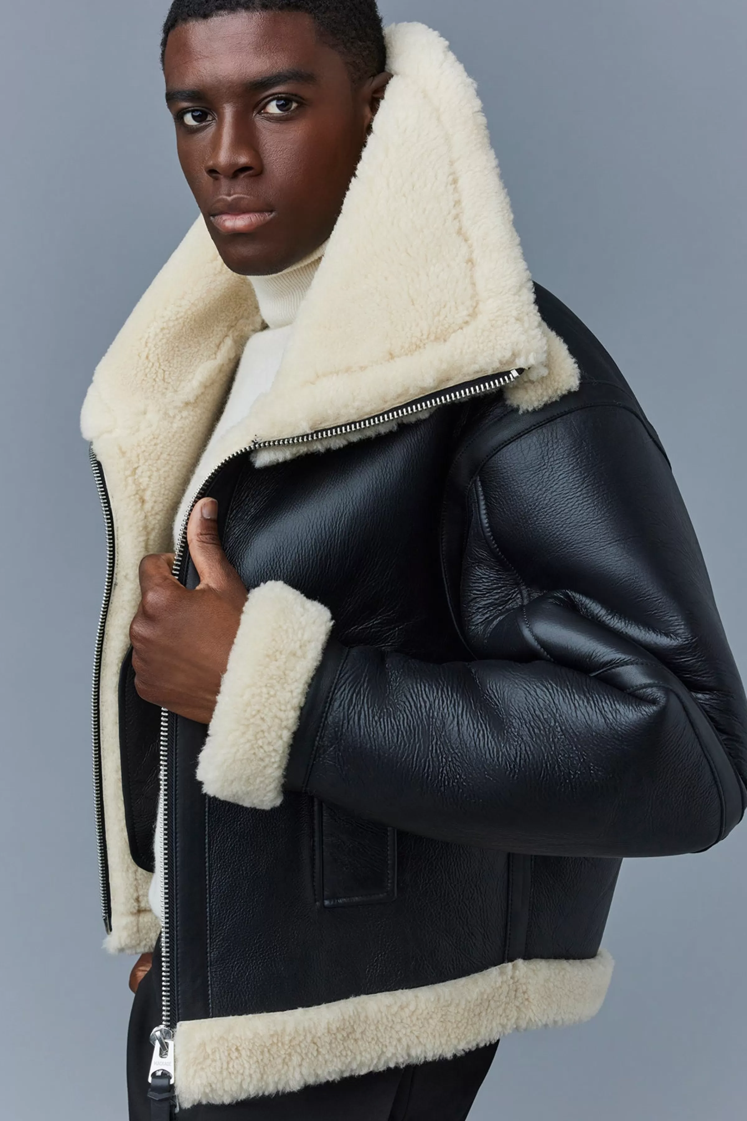 Lotte, Sheepskin Jacket With Double Collar For Men | ® US | Mackage Cheap
