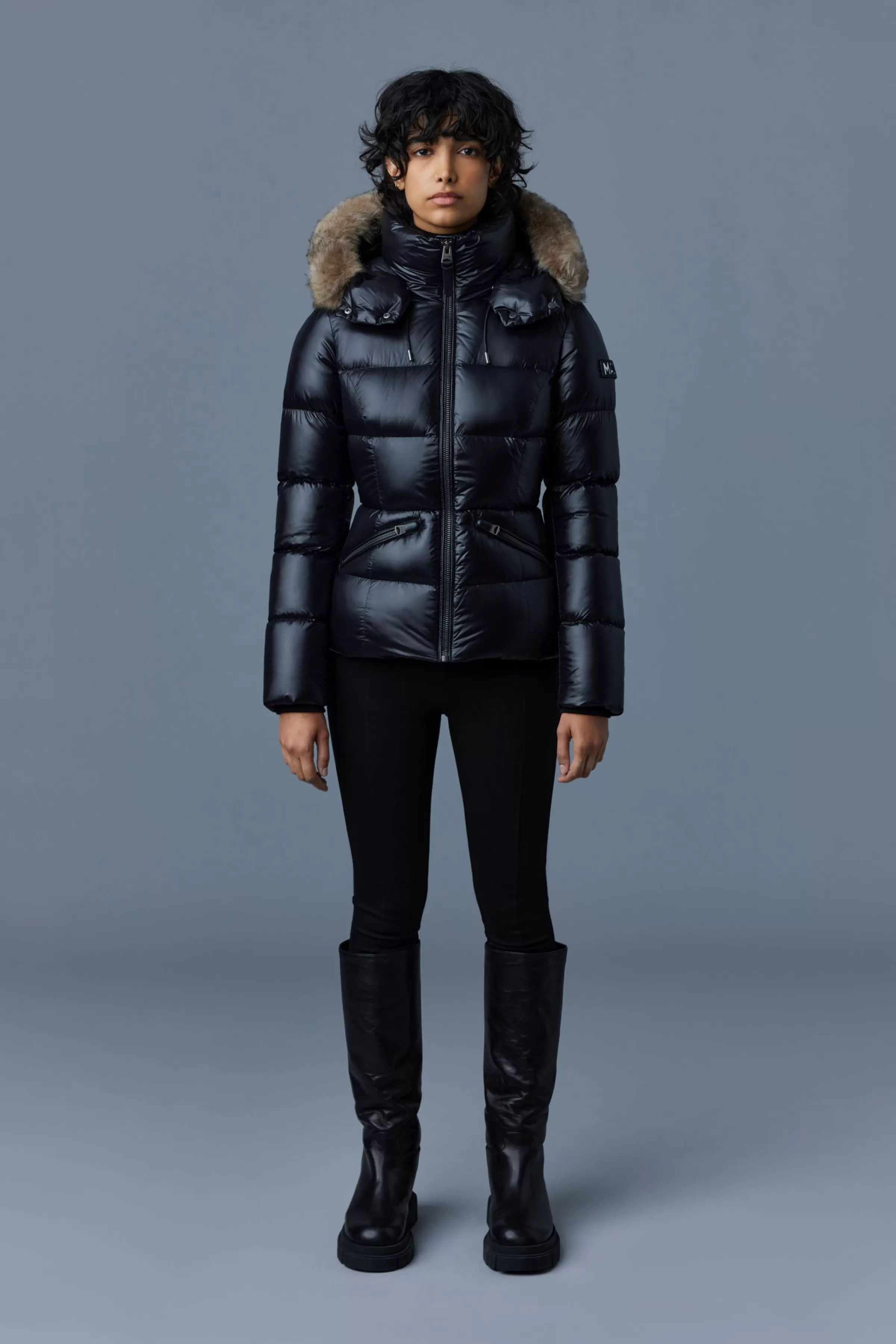 Madalyn, Lustrous Light Down Jacket With Shearling For Ladies | ® US | Mackage Online