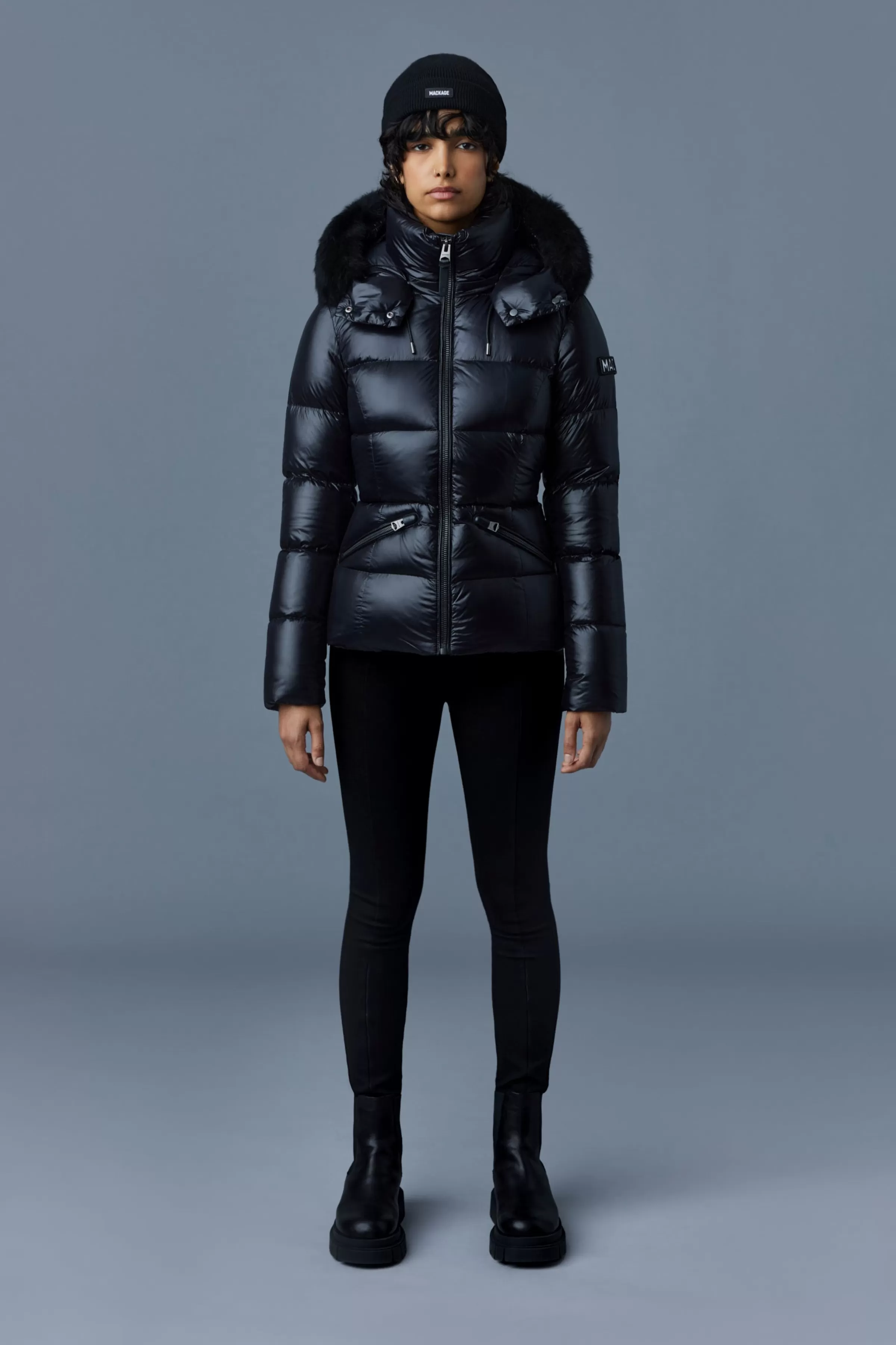Madalyn, Lustrous Light Down Jacket With Shearling For Ladies | ® US | Mackage Online