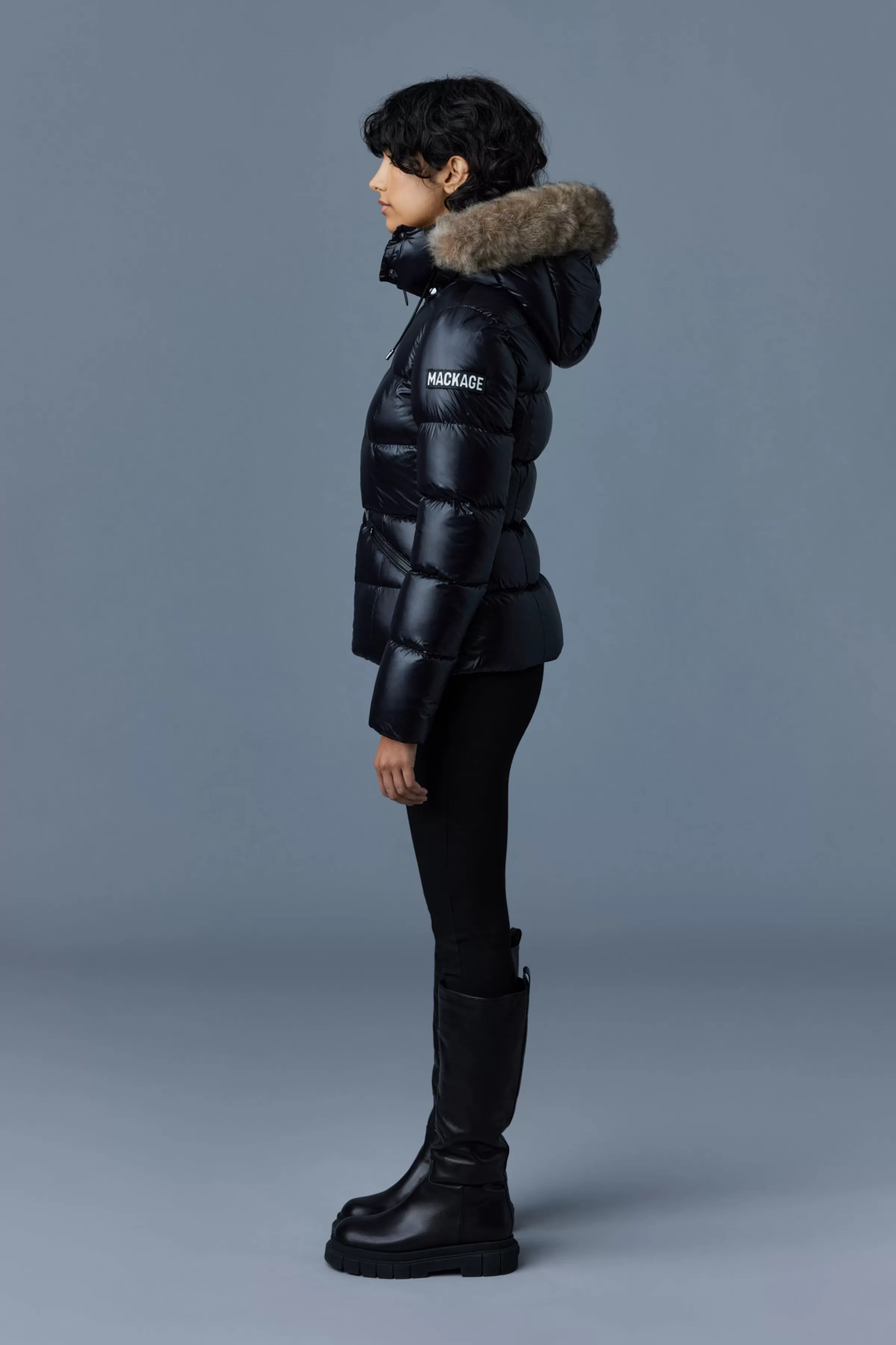 Madalyn, Lustrous Light Down Jacket With Shearling For Ladies | ® US | Mackage Online