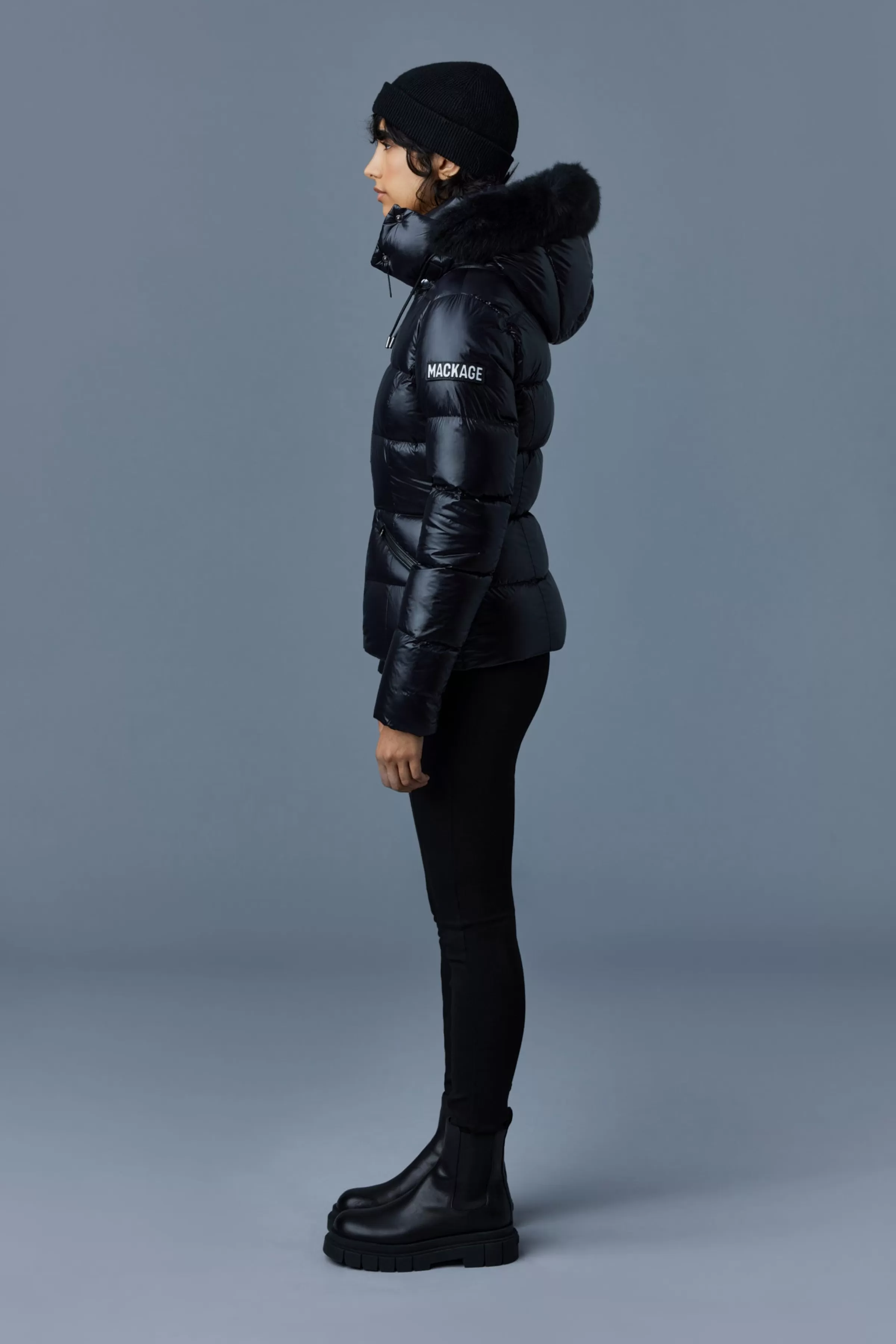 Madalyn, Lustrous Light Down Jacket With Shearling For Ladies | ® US | Mackage Online