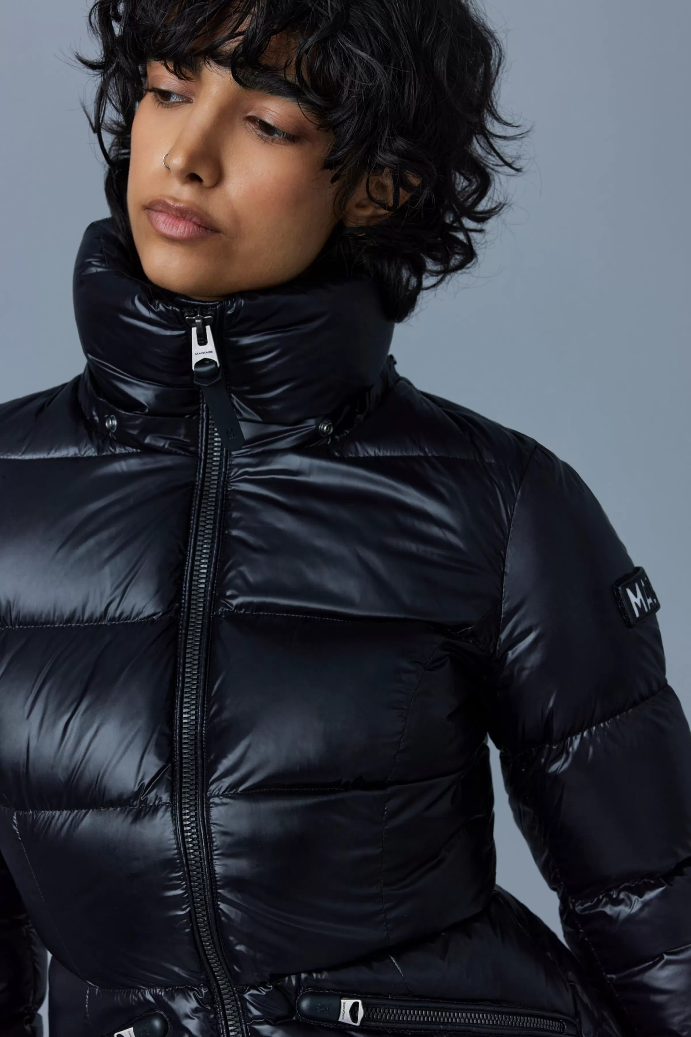 Madalyn, Lustrous Light Down Jacket With Shearling For Ladies | ® US | Mackage Online