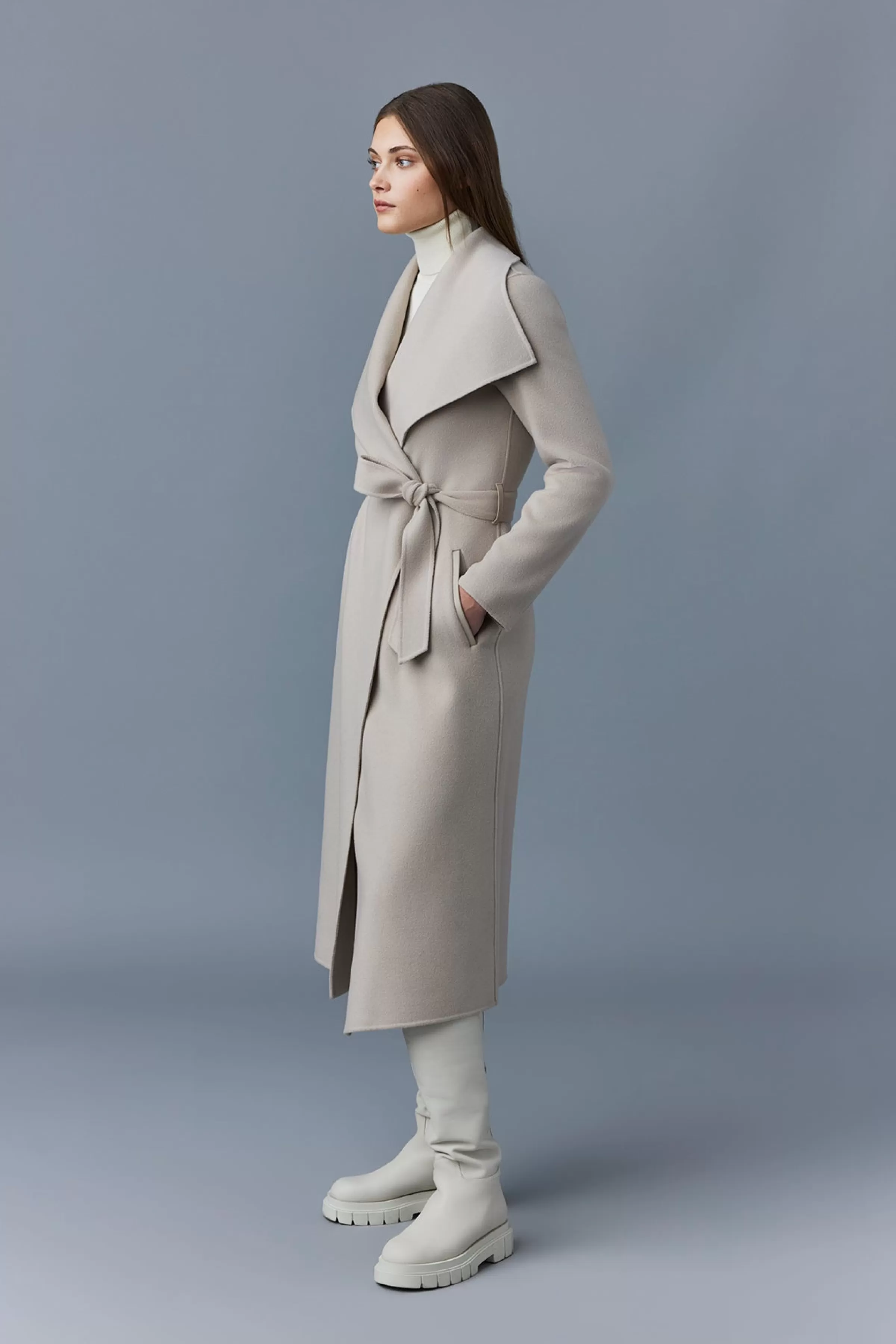 Mai, Double-face Wool Wrap Coat For Ladies | ® US | Mackage Outlet
