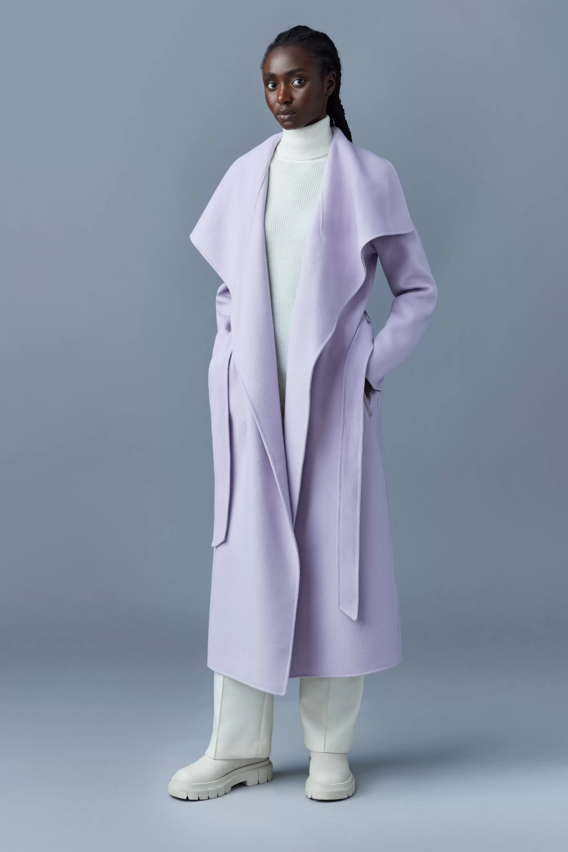 Mai, Double-face Wool Wrap Coat For Ladies | ® US | Mackage Outlet