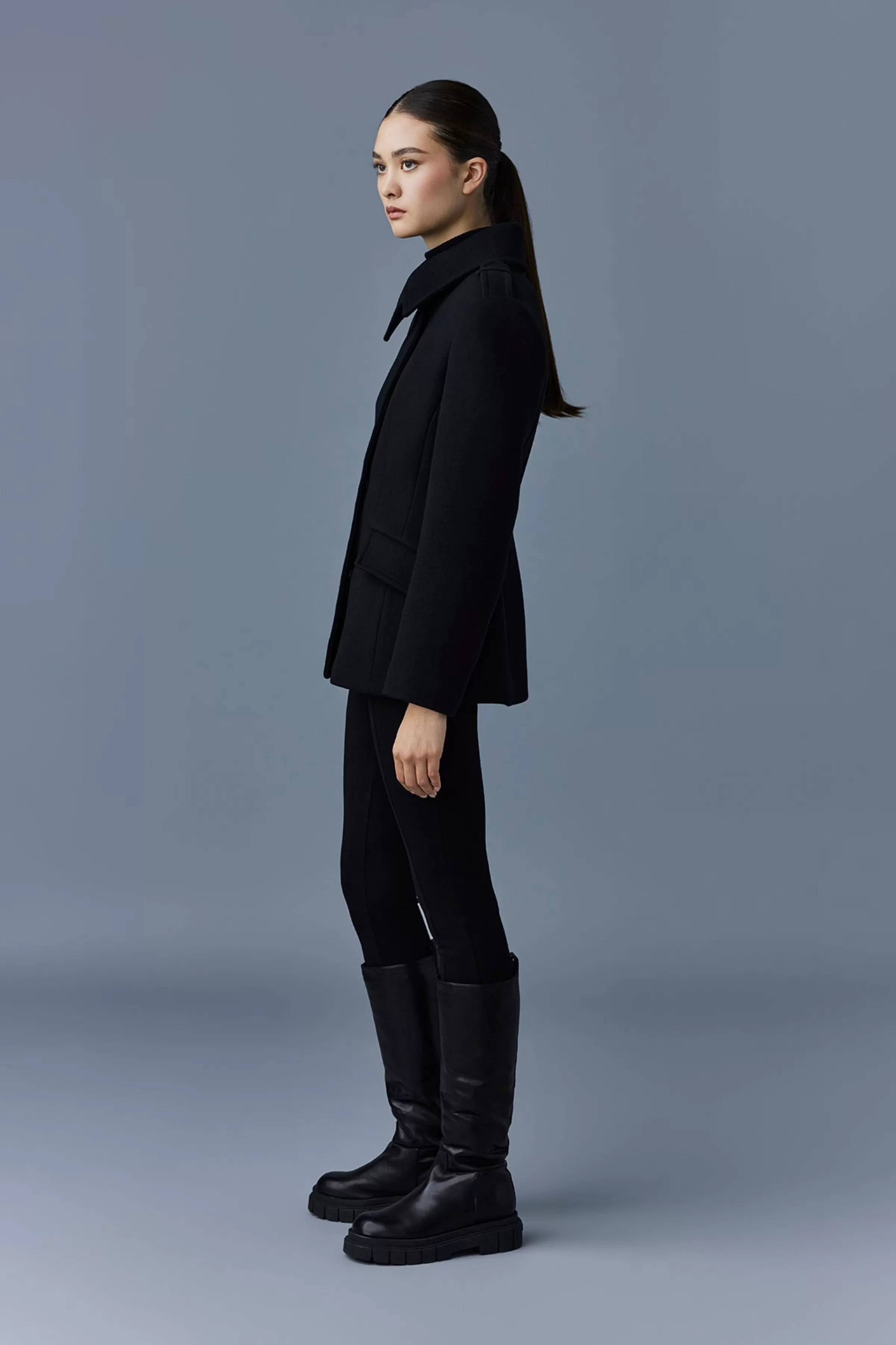 Marcy, Wool Fitted Jacket With Asymmetrical Collar For Ladies | ® US | Mackage Cheap