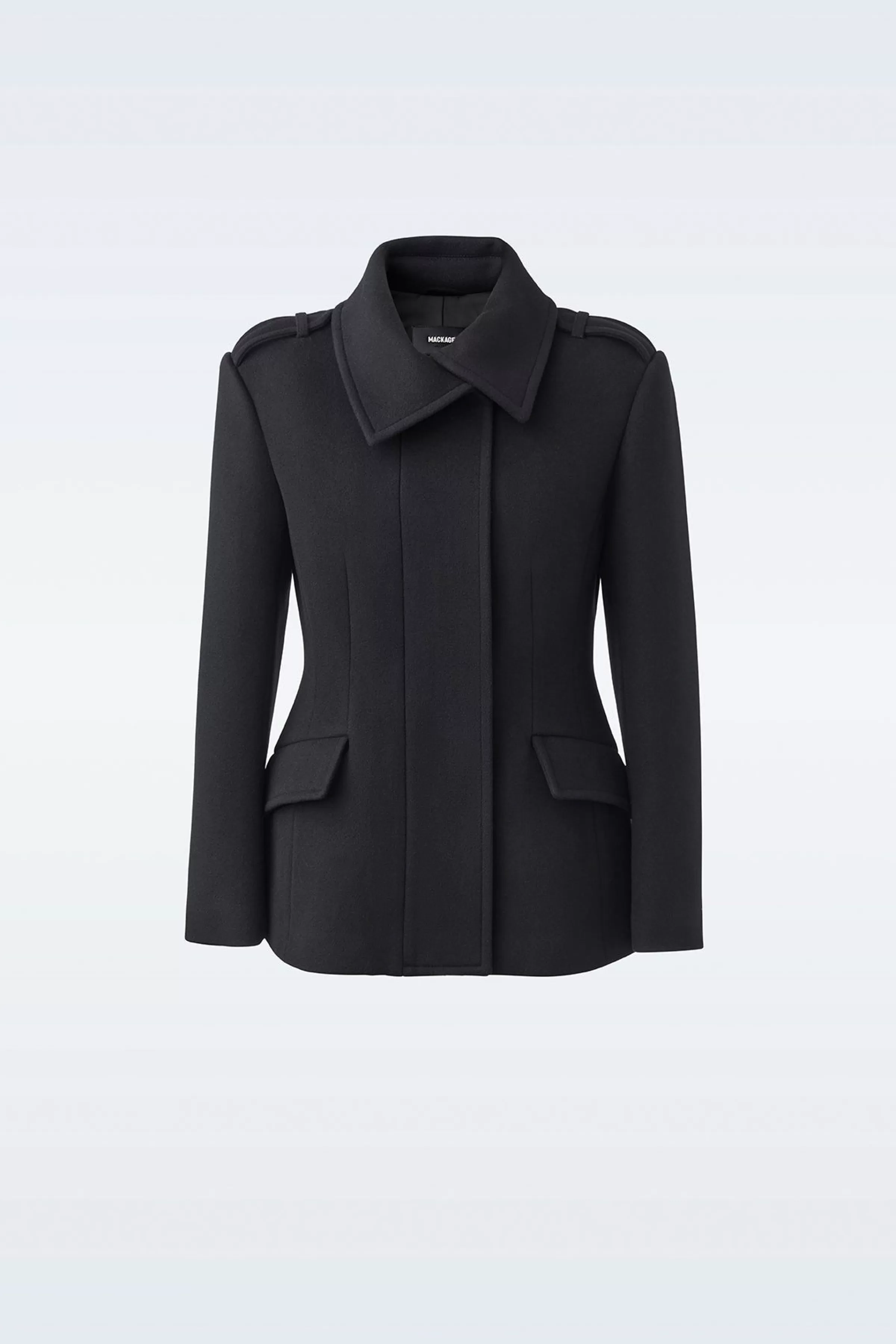 Marcy, Wool Fitted Jacket With Asymmetrical Collar For Ladies | ® US | Mackage Cheap