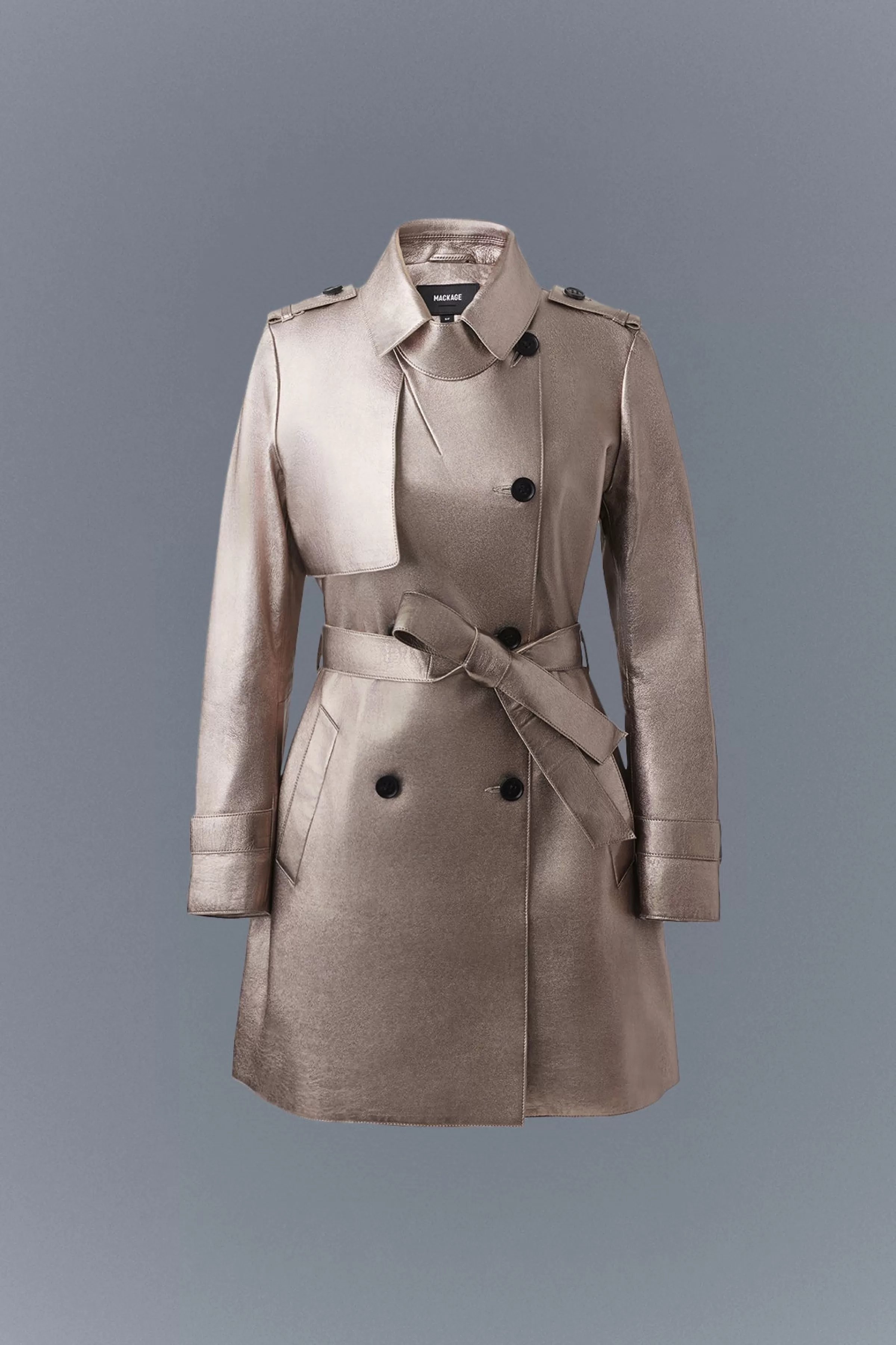 Mely, Long Leather Trench Coat | ® US | Mackage Online