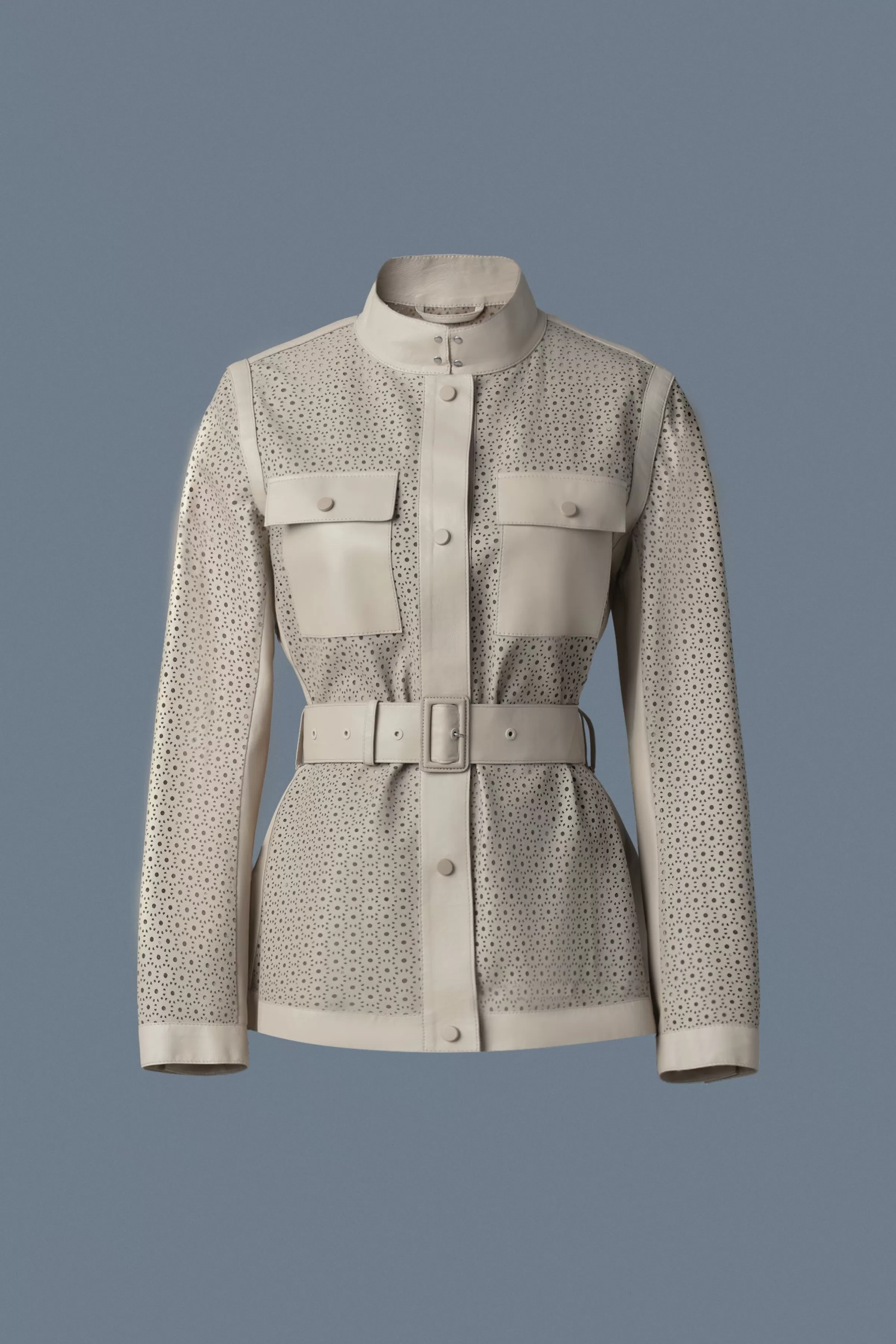 Naeva, Perforated Leather Peplum Jacket | ® US | Mackage New