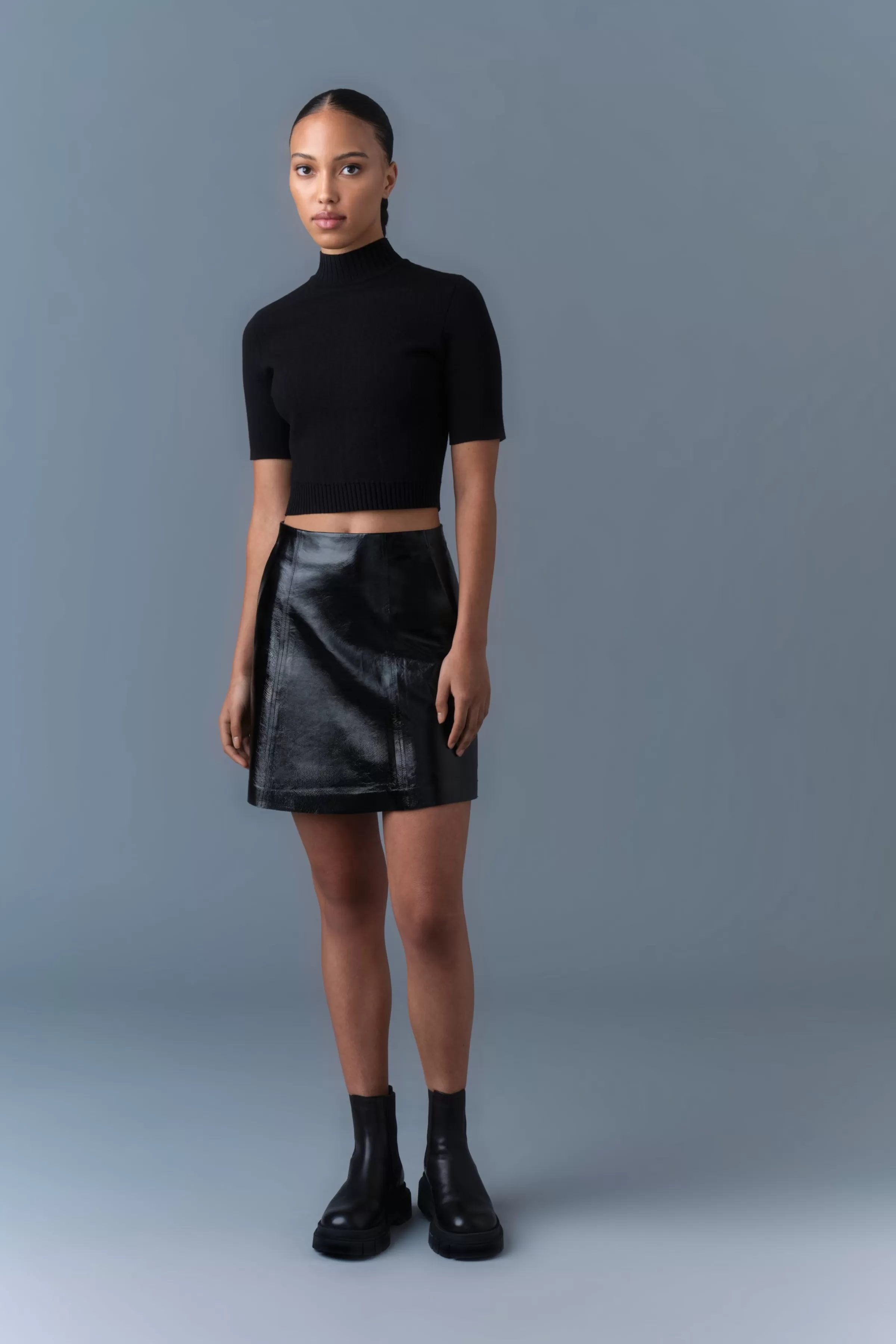 Nella, Panelled Leather A-line Skirt | ® US | Mackage Cheap