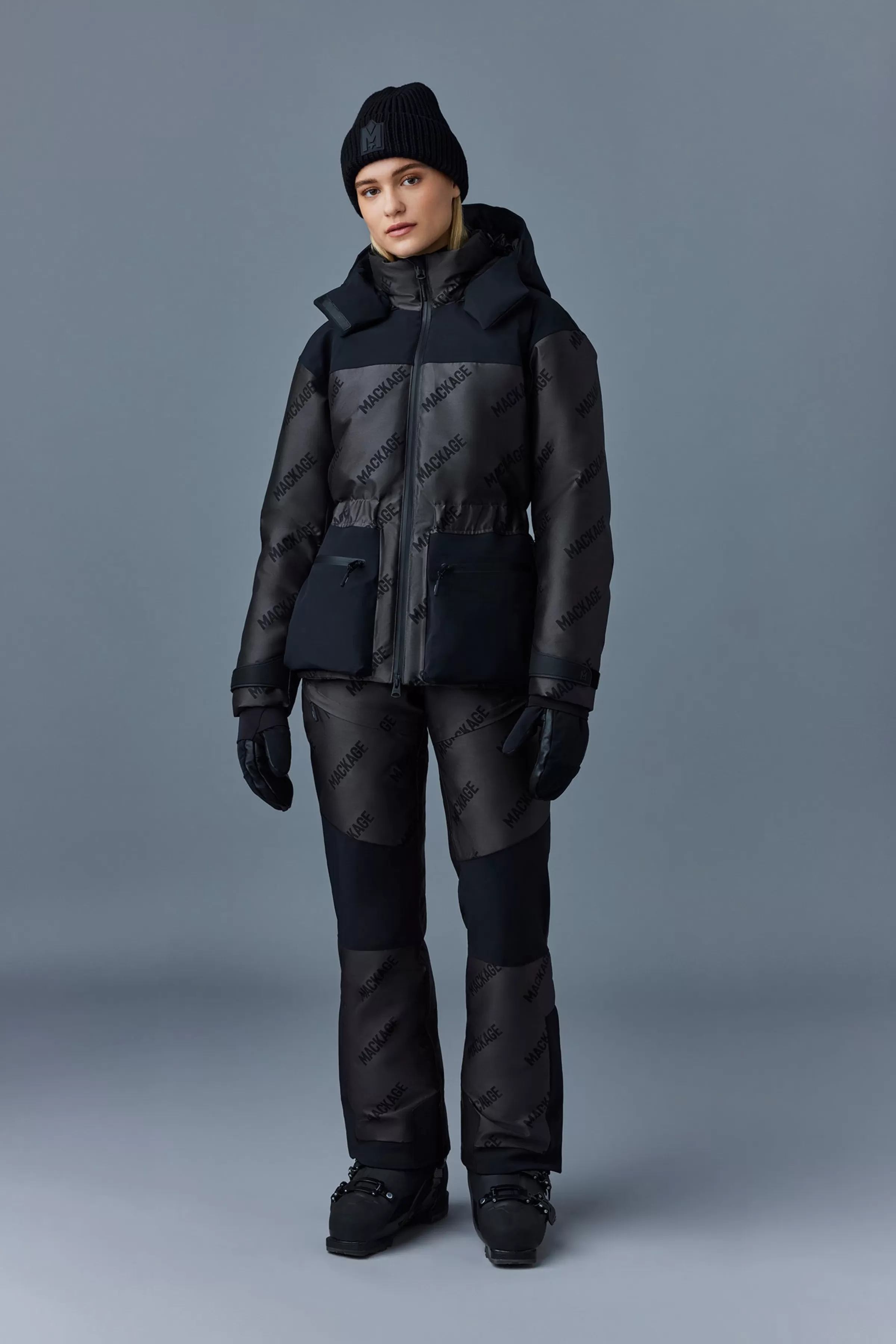 Nixie, Stretch Down Ski Jacket With Jacquard Logo Pattern For Ladies | ® US | Mackage Shop
