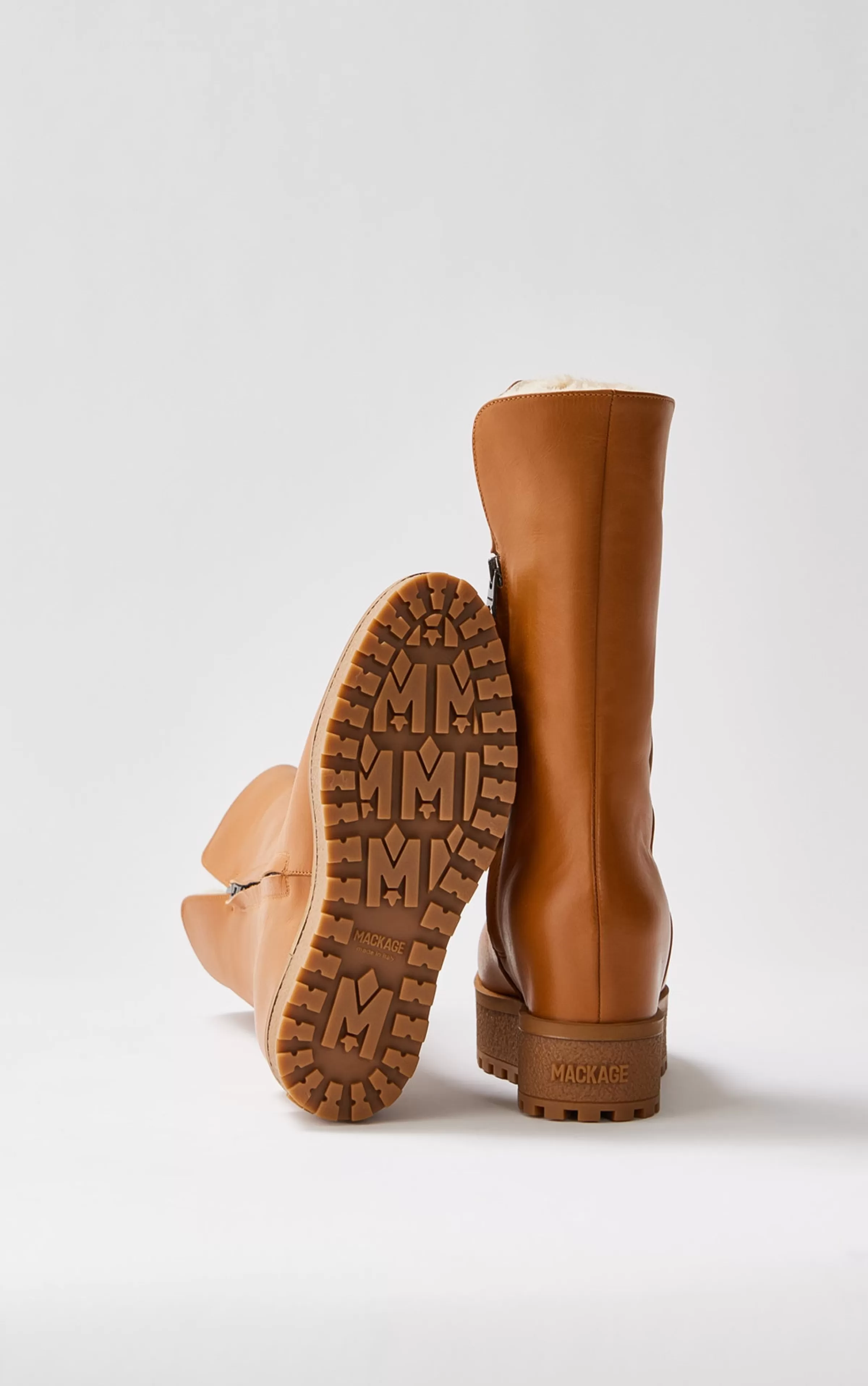 Noble, Shearling-lined Wedge (R) Leather Boot For Ladies | ® US | Mackage New
