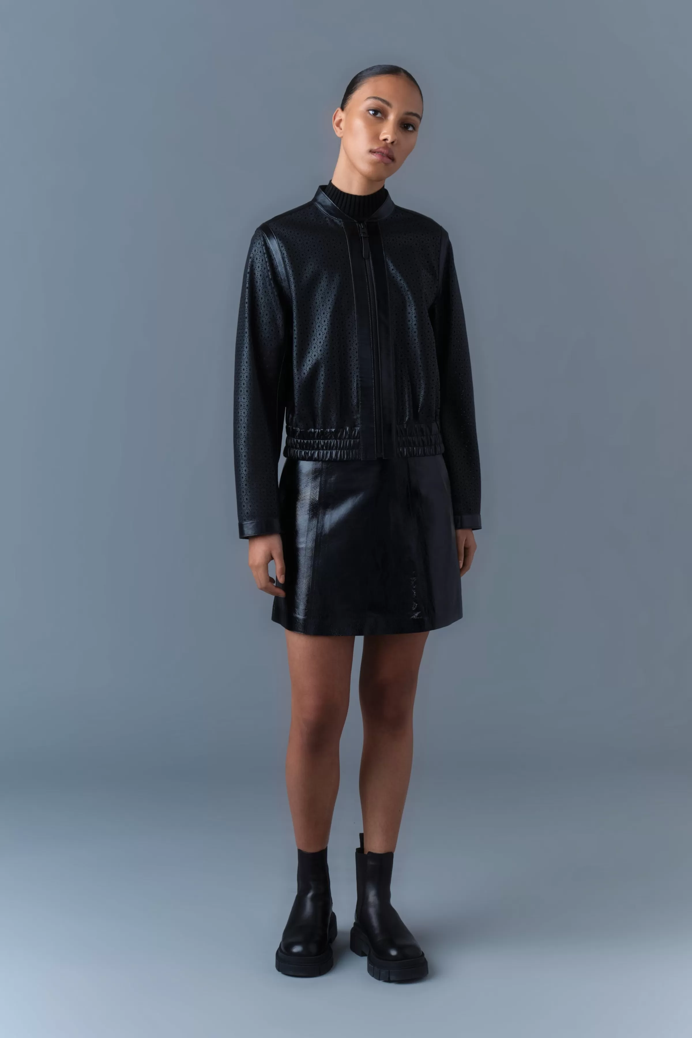 Noelia, Perforated Leather Bomber Jacket | ® US | Mackage Discount