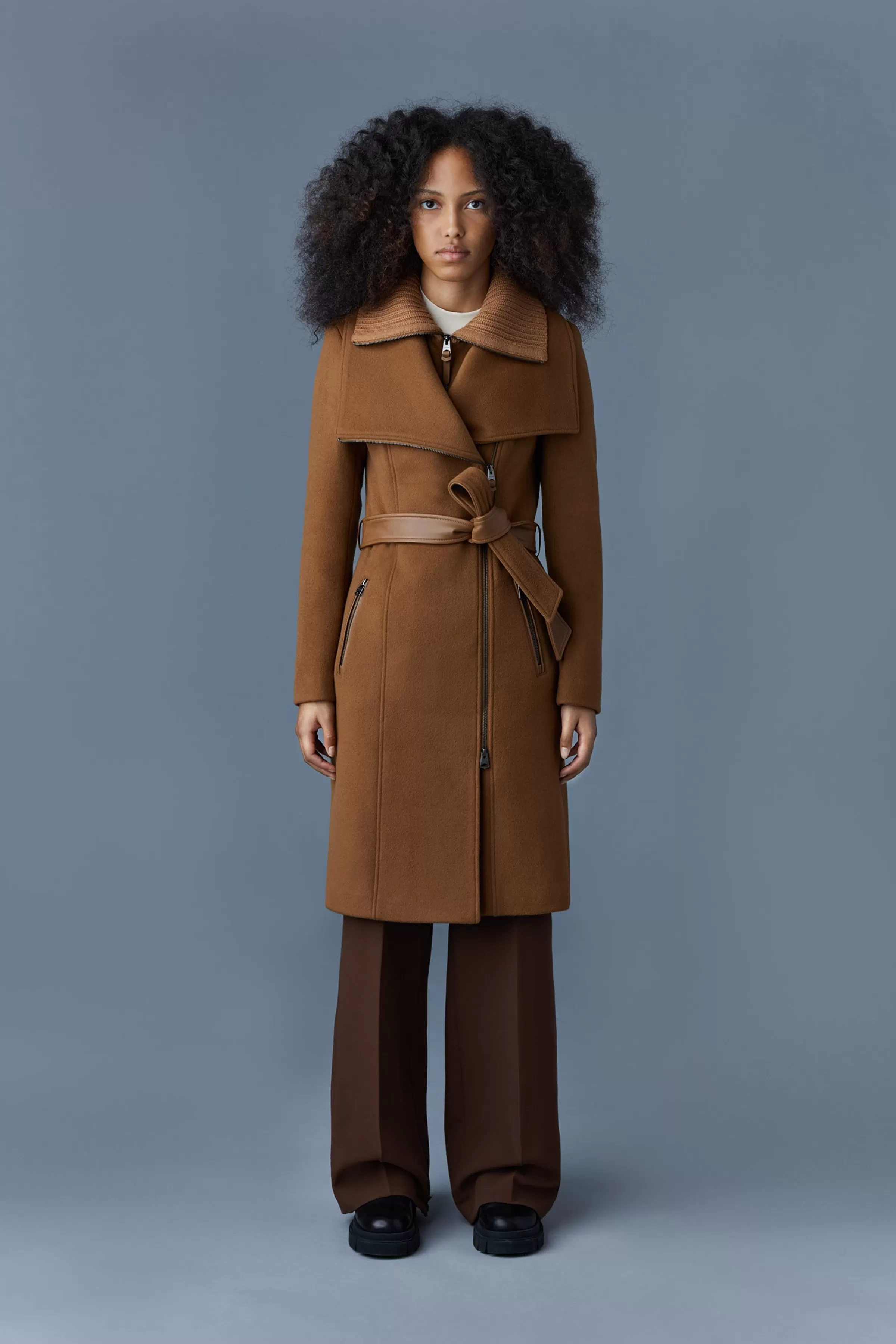 Nori, 2-in-1 Double Face Wool Coat With Sash For Ladies | ® US | Mackage Outlet