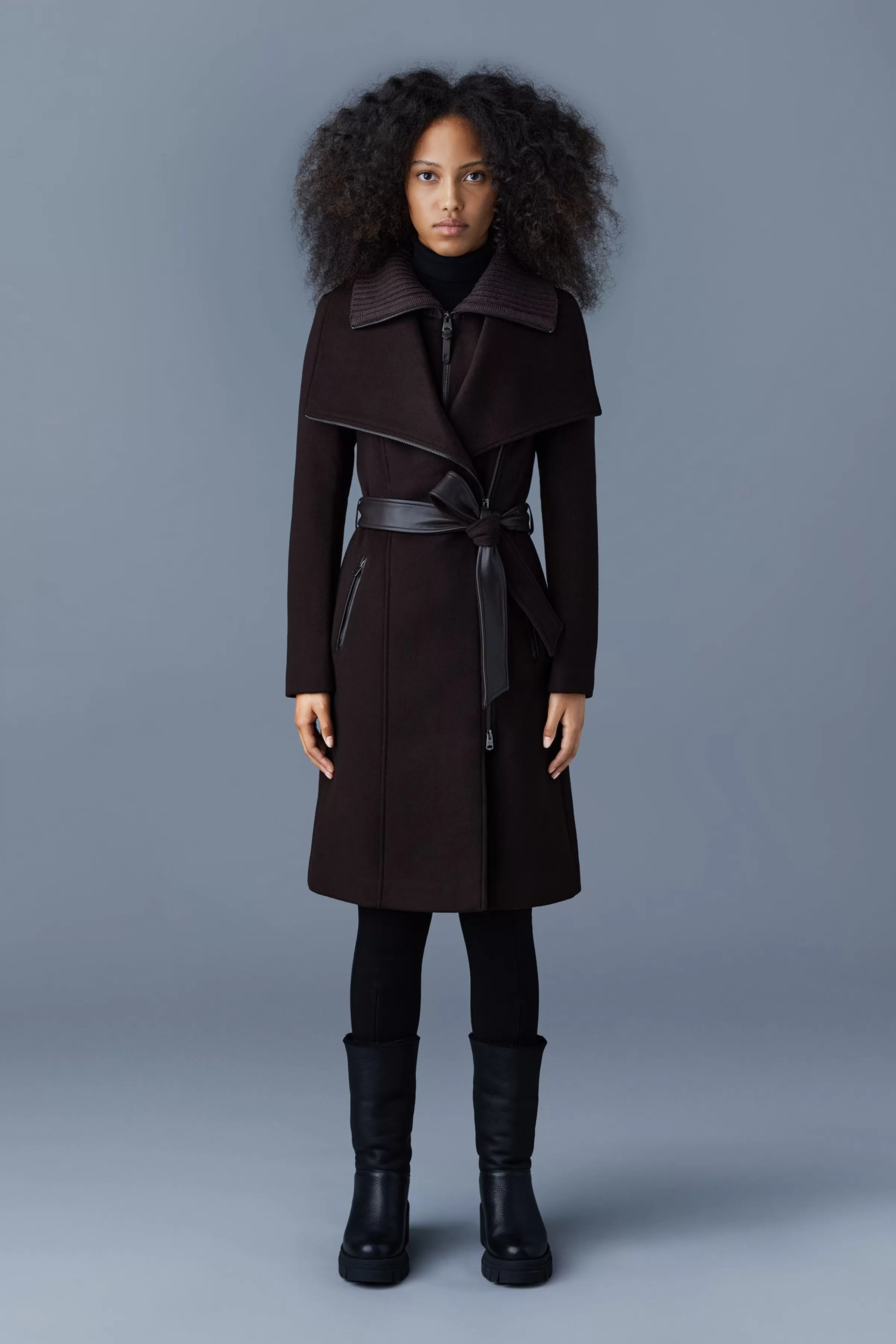 Nori, 2-in-1 Double Face Wool Coat With Sash For Ladies | ® US | Mackage Outlet
