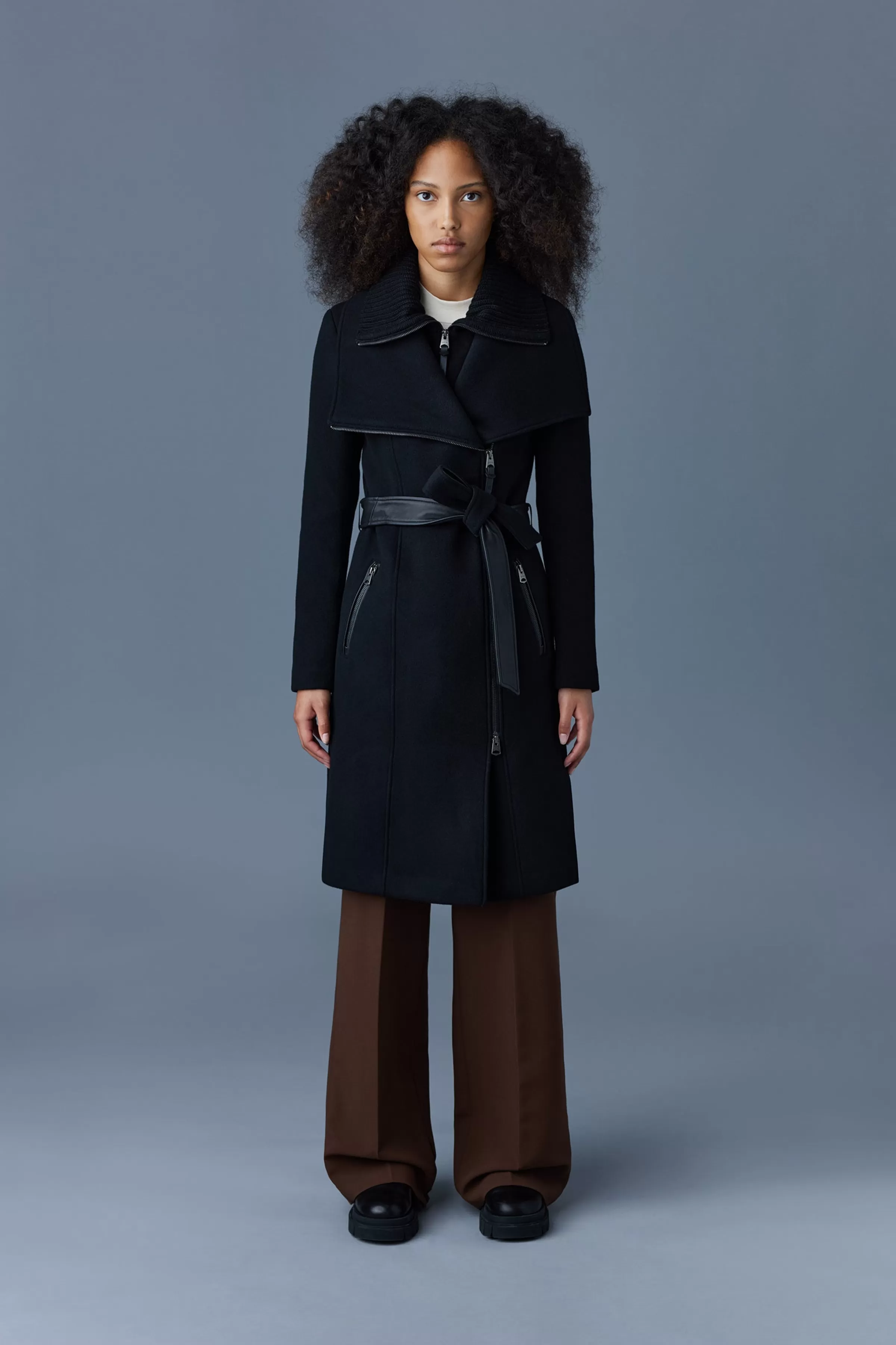 Nori, 2-in-1 Double Face Wool Coat With Sash For Ladies | ® US | Mackage Outlet