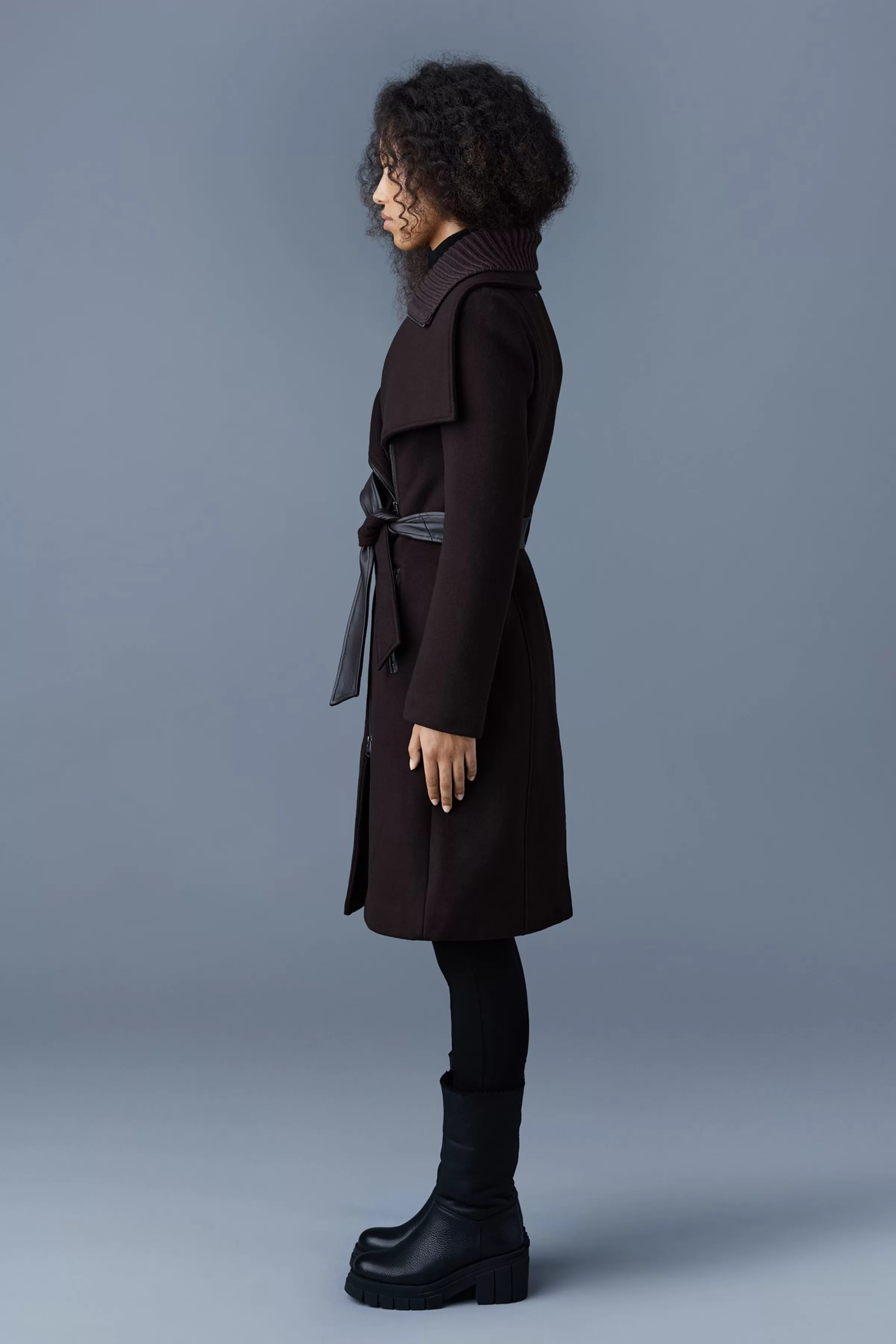 Nori, 2-in-1 Double Face Wool Coat With Sash For Ladies | ® US | Mackage Outlet