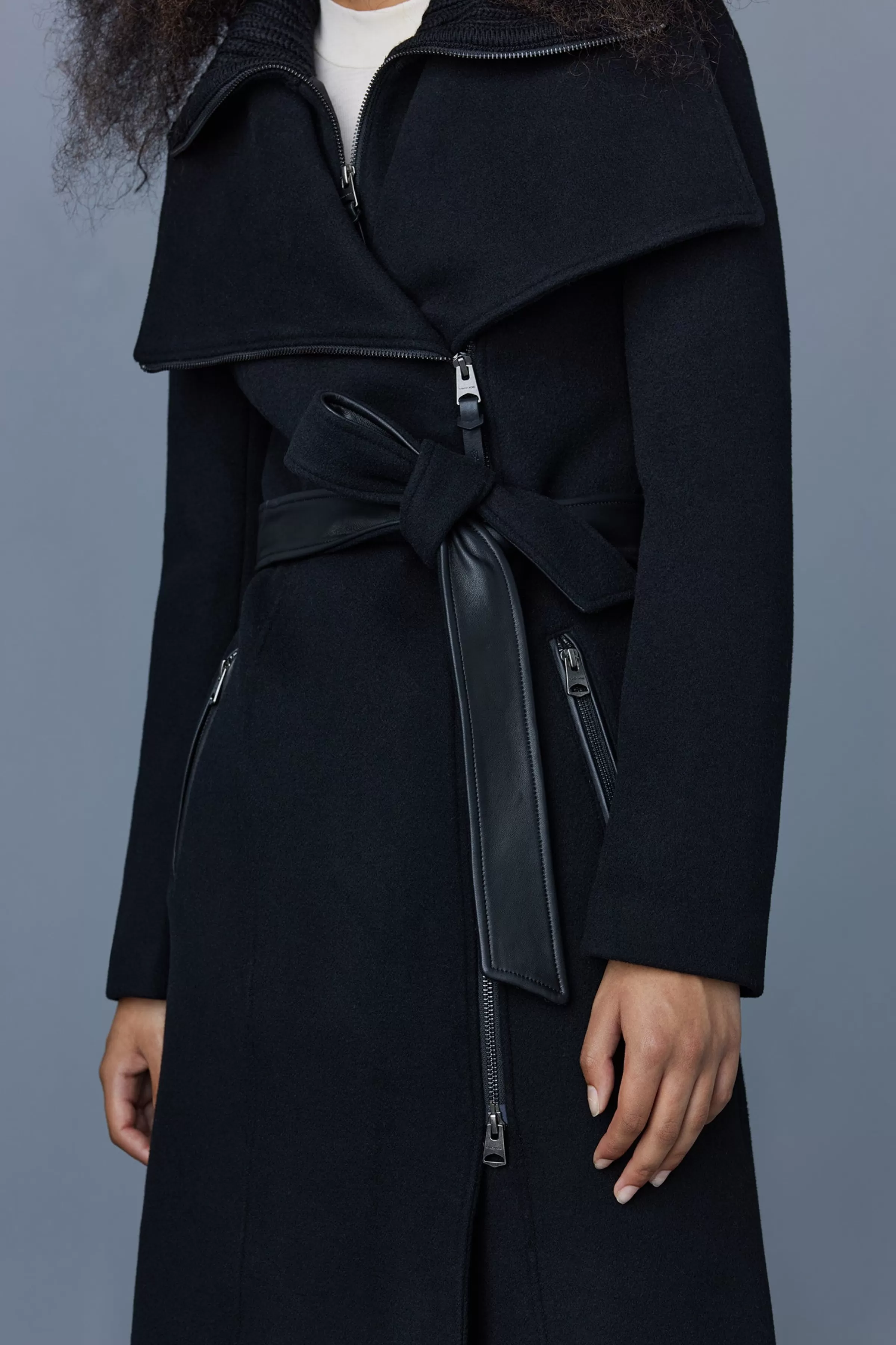 Nori, 2-in-1 Double Face Wool Coat With Sash For Ladies | ® US | Mackage Outlet