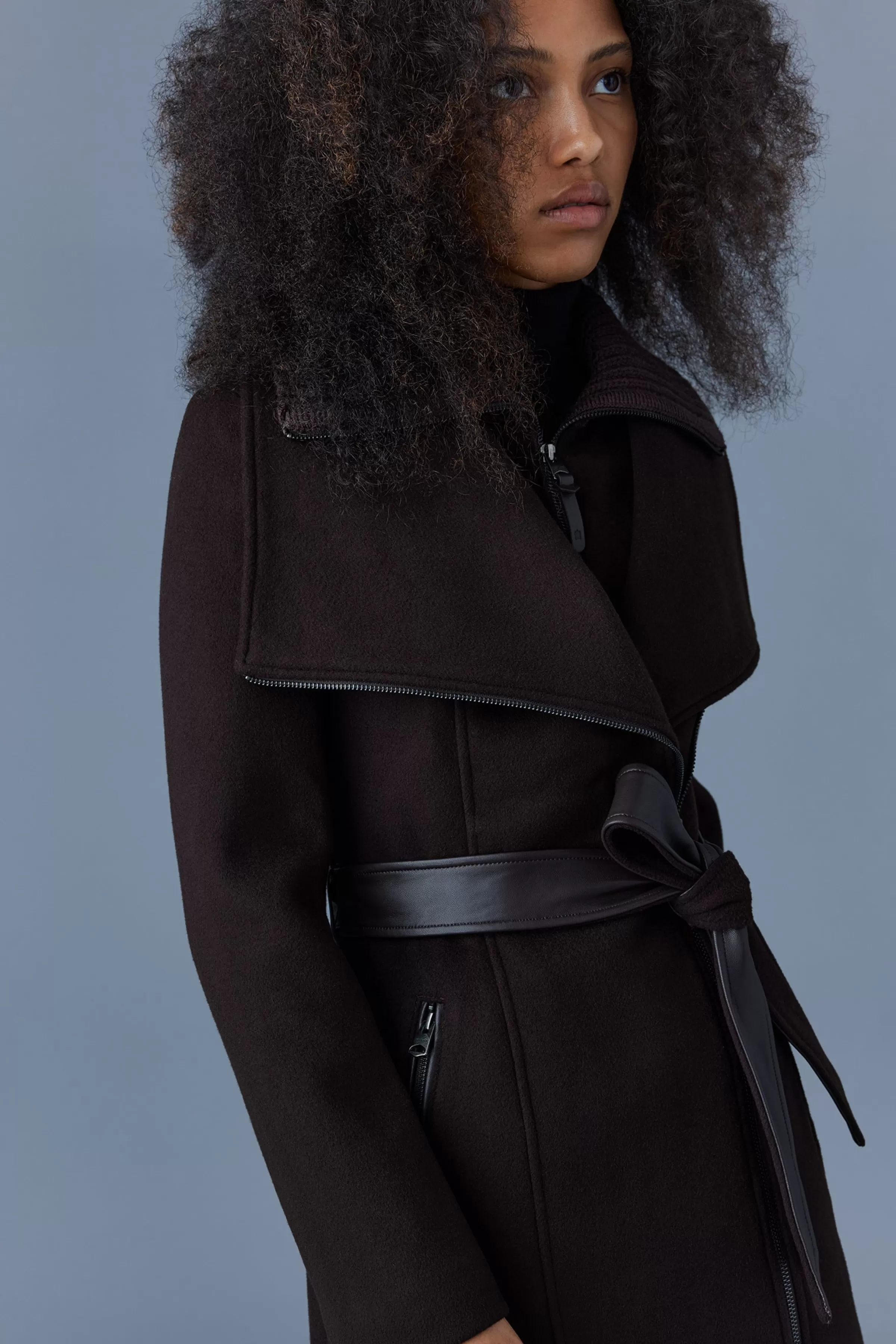 Nori, 2-in-1 Double Face Wool Coat With Sash For Ladies | ® US | Mackage Outlet