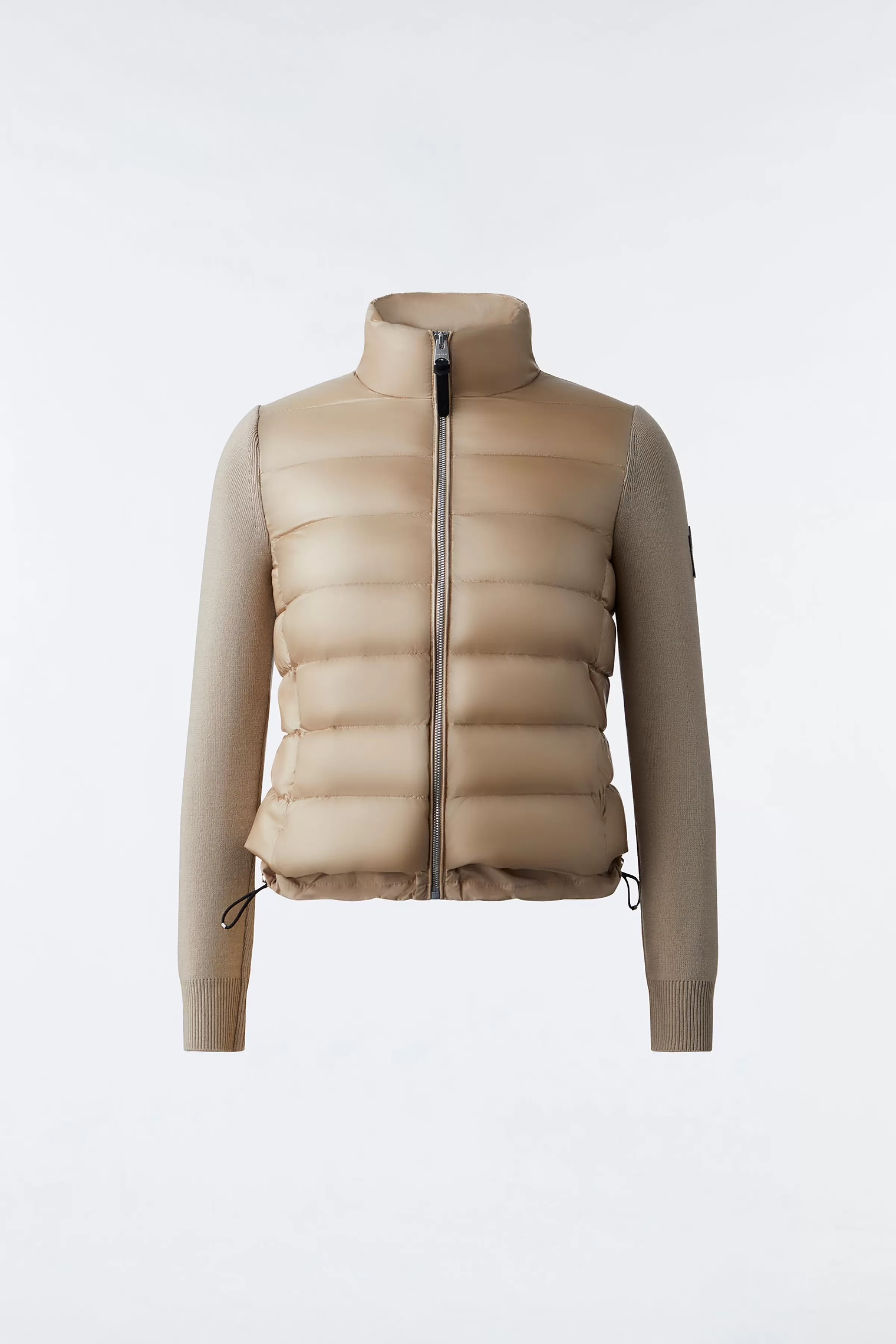 Oceane, Recycled Hybrid Jacket With Rib Knit Sleeves For Ladies | ® US | Mackage Online