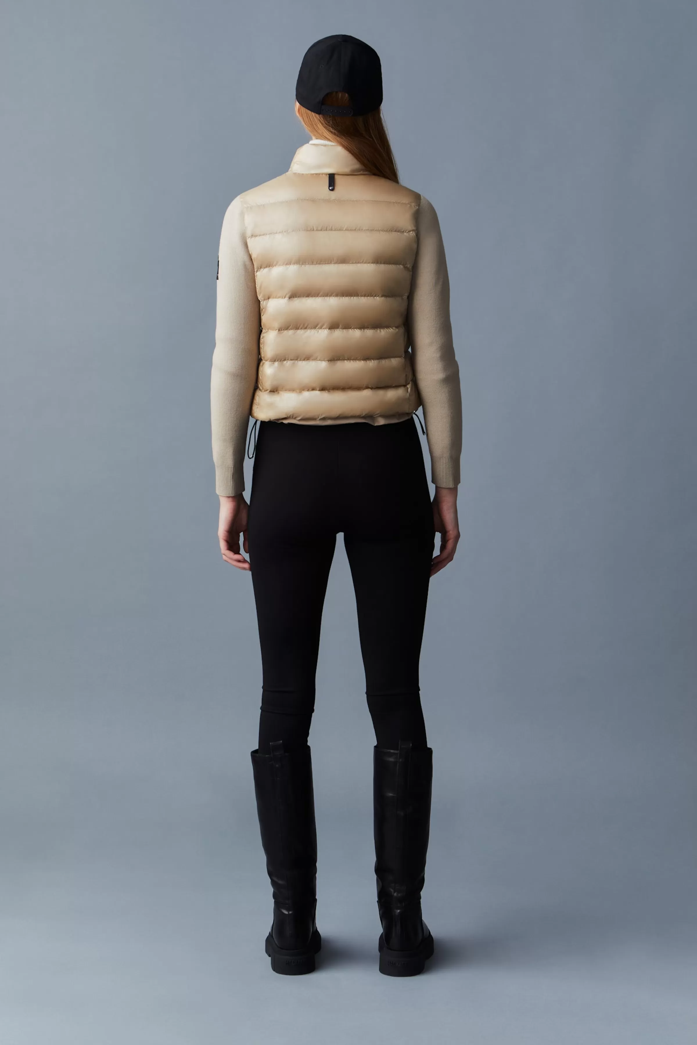 Oceane, Recycled Hybrid Jacket With Rib Knit Sleeves For Ladies | ® US | Mackage Online