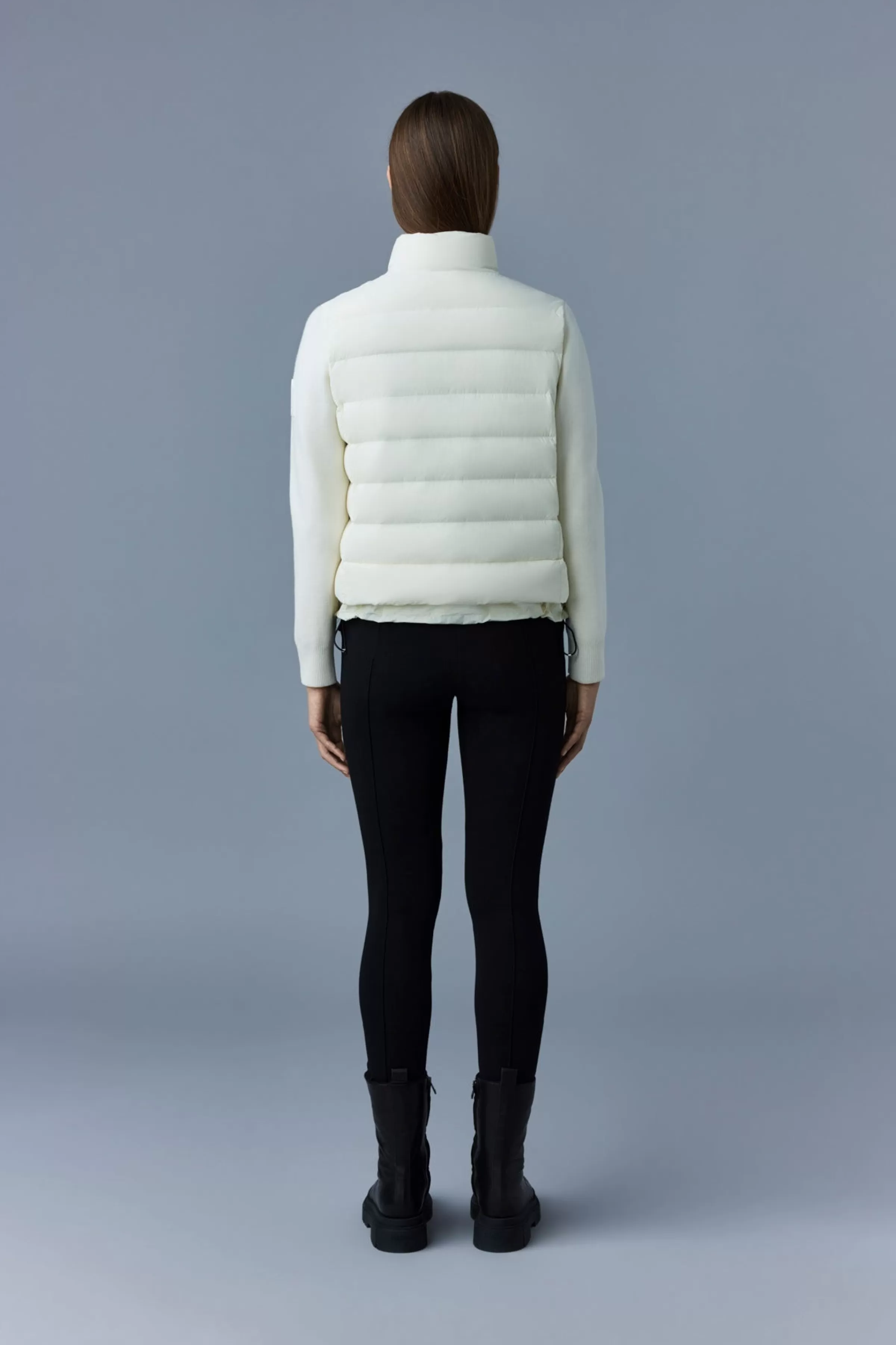 Oceane, Recycled Hybrid Jacket With Rib Knit Sleeves For Ladies | ® US | Mackage Online