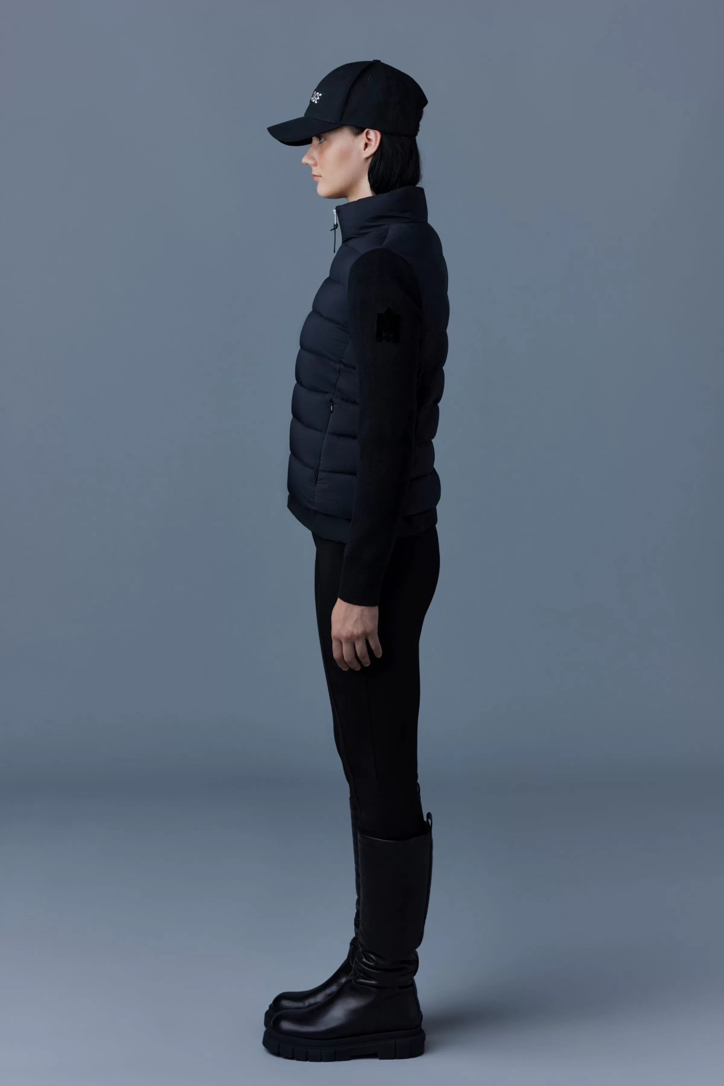 Oceane, Recycled Hybrid Jacket With Rib Knit Sleeves For Ladies | ® US | Mackage Sale