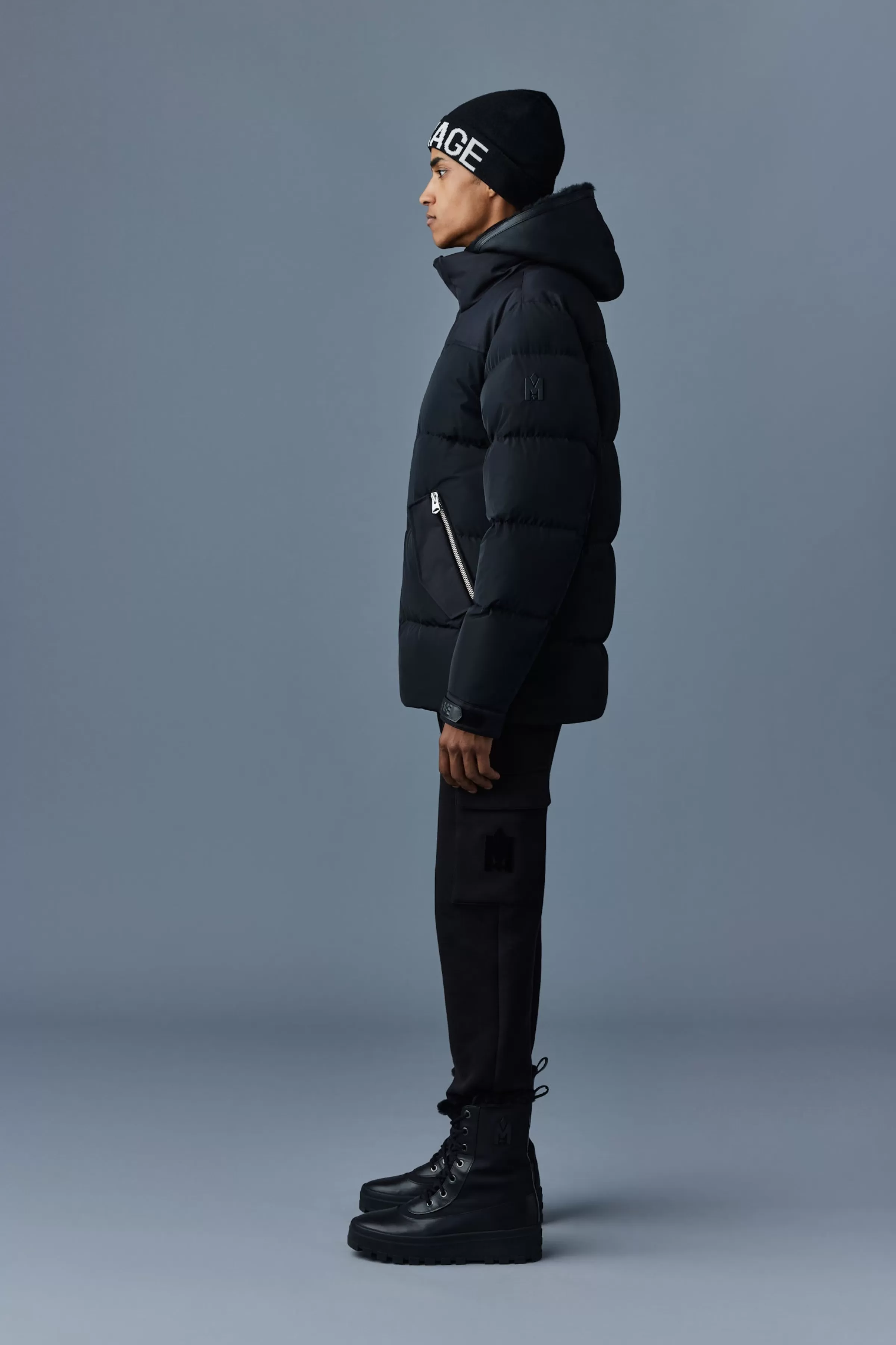 Riley, Classic Down Jacket With Removable Shearling Bib For Men | ® US | Mackage Cheap