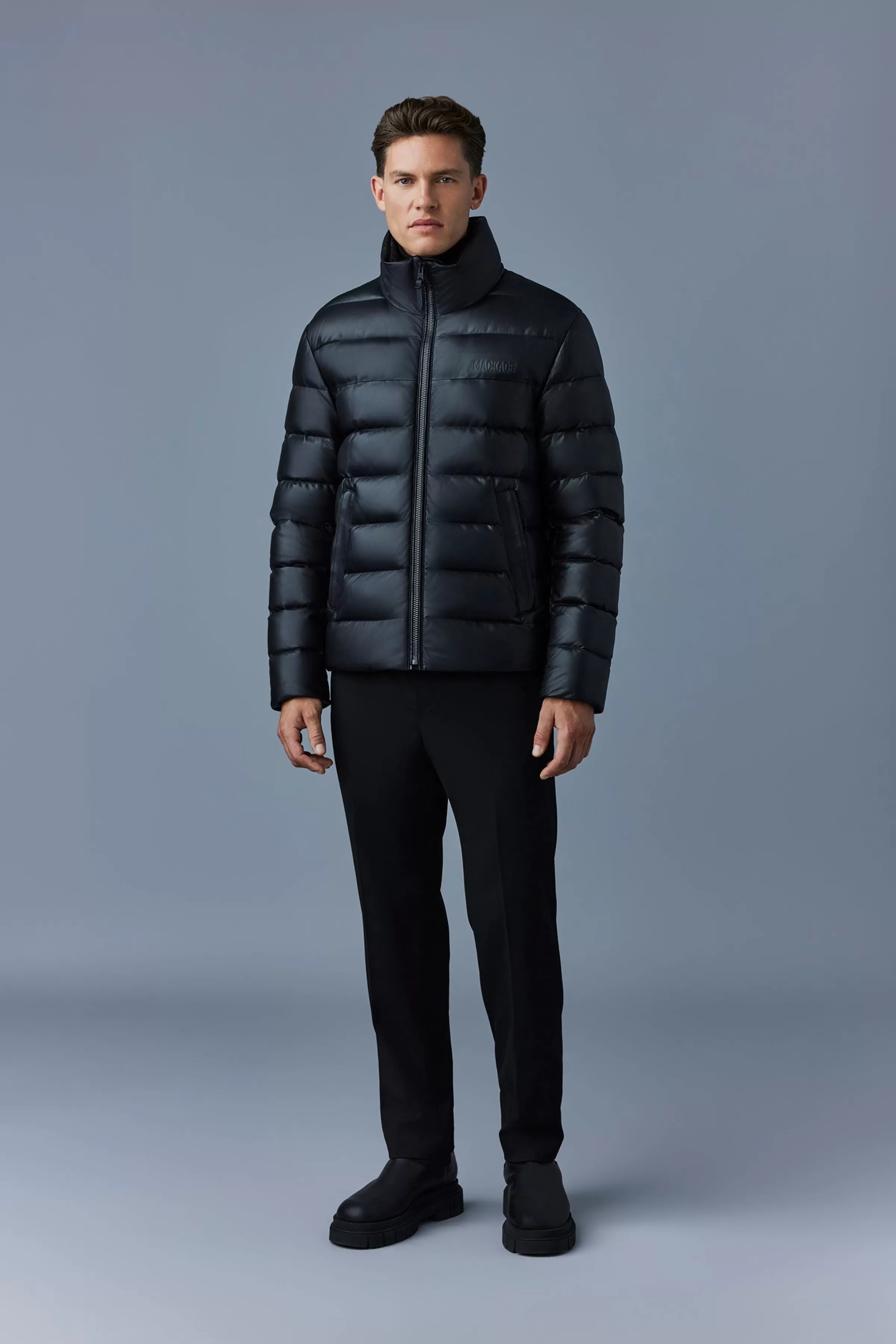 Ryan, Leather Down Jacket With Stand Collar For Men | ® US | Mackage Outlet