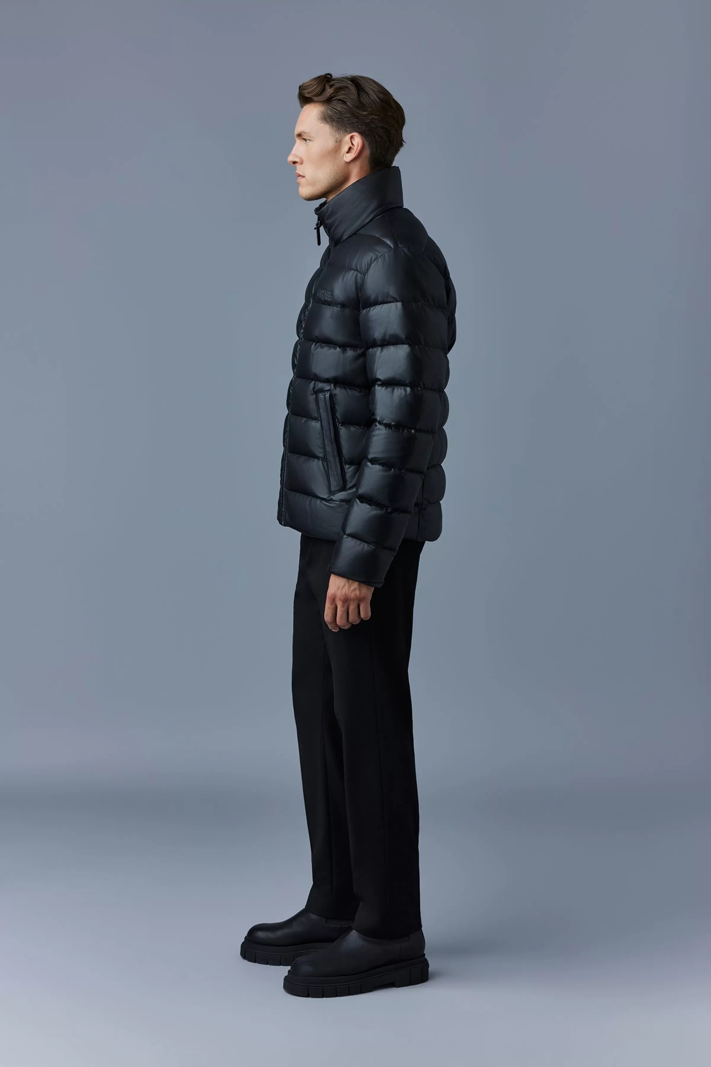 Ryan, Leather Down Jacket With Stand Collar For Men | ® US | Mackage Outlet