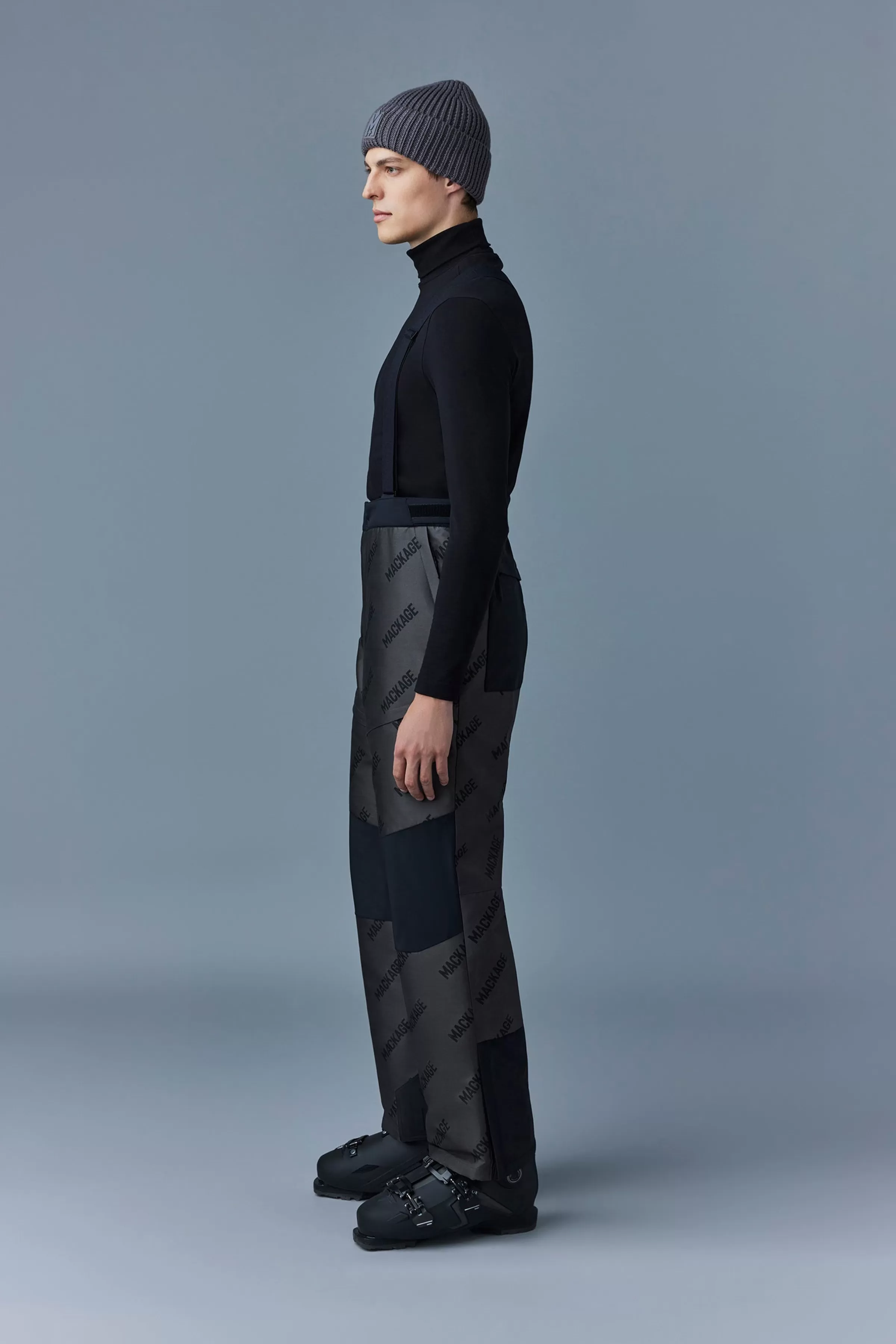 Shane, Technical Ski Pants With Jacquard Logo Pattern And Suspenders For Men | ® US | Mackage Shop